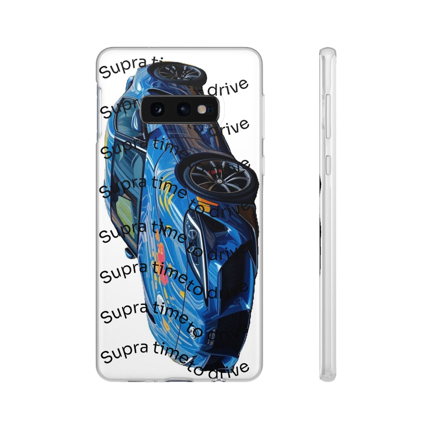 Cool Car Design Flexi Cases - Supra Time to Drive, Phone Cover, Automotive Gift, Trendy Accessory, Car Lover Merchandise