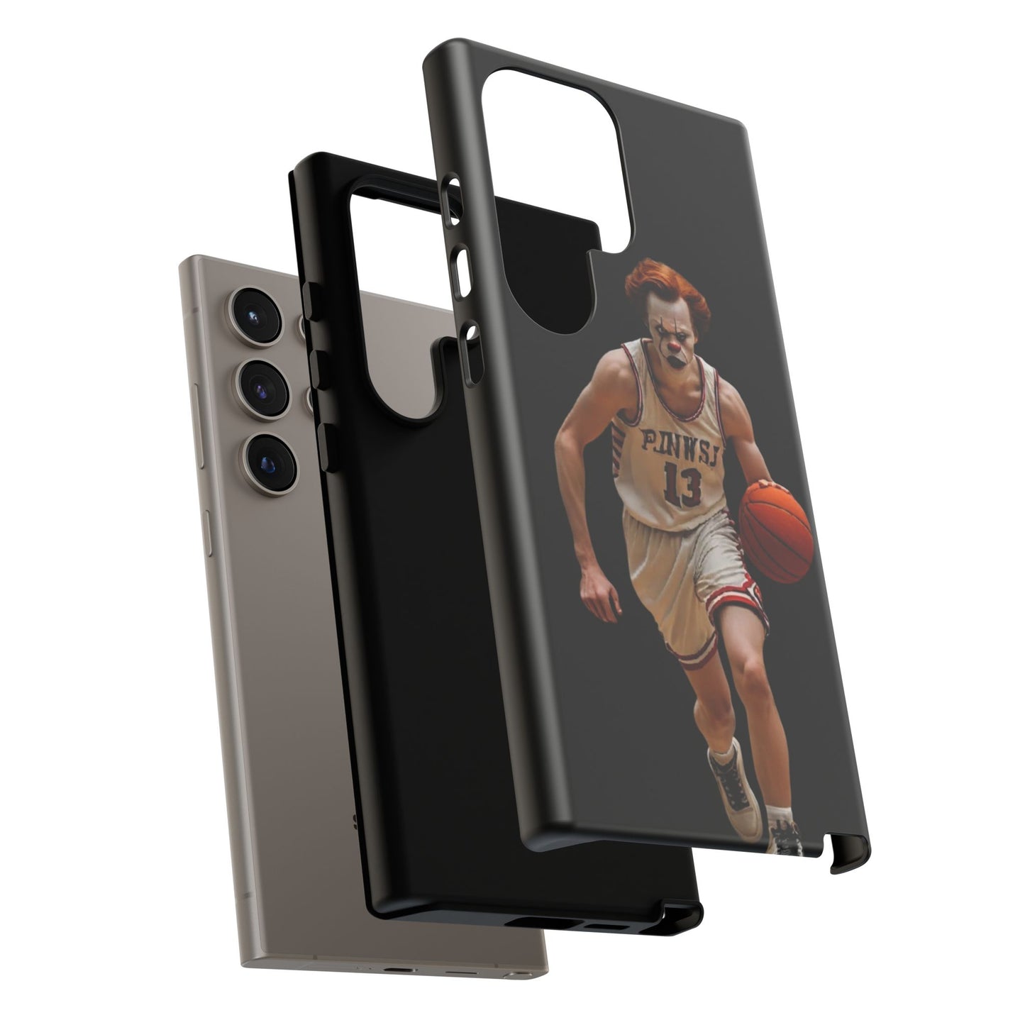 Basketball Clown Samsung and IPhone Phone Case, Tough Cases for Sports Lovers, Unique Gift for Athletes, Fun Phone Accessory, Quirky Sports Merchandise
