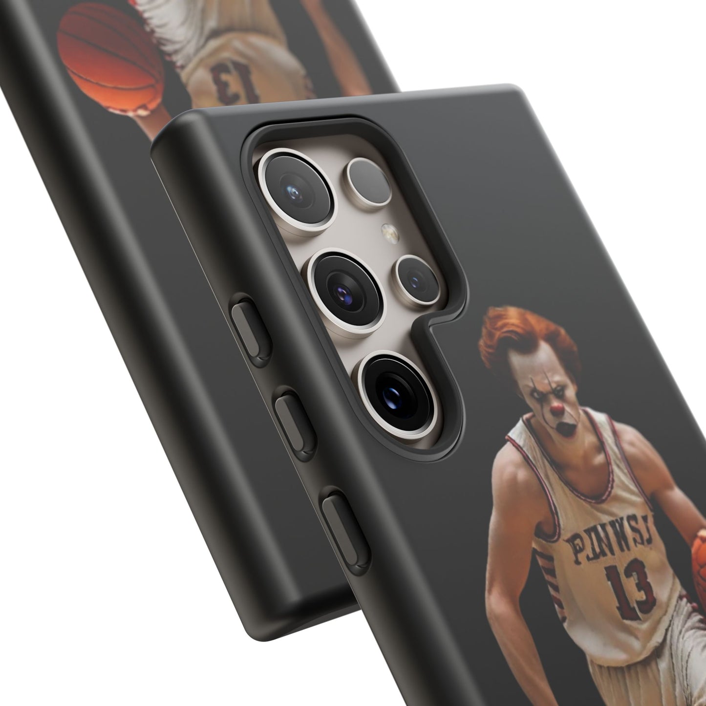 Basketball Clown Samsung and IPhone Phone Case, Tough Cases for Sports Lovers, Unique Gift for Athletes, Fun Phone Accessory, Quirky Sports Merchandise