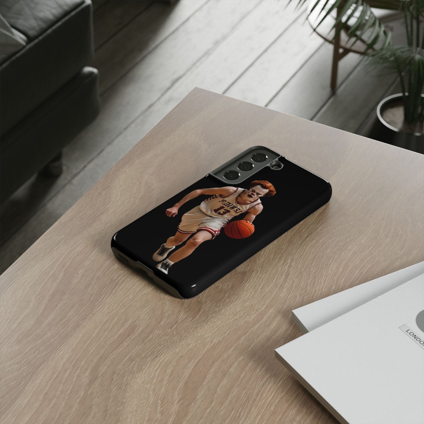 Basketball Clown Samsung and IPhone Phone Case, Tough Cases for Sports Lovers, Unique Gift for Athletes, Fun Phone Accessory, Quirky Sports Merchandise