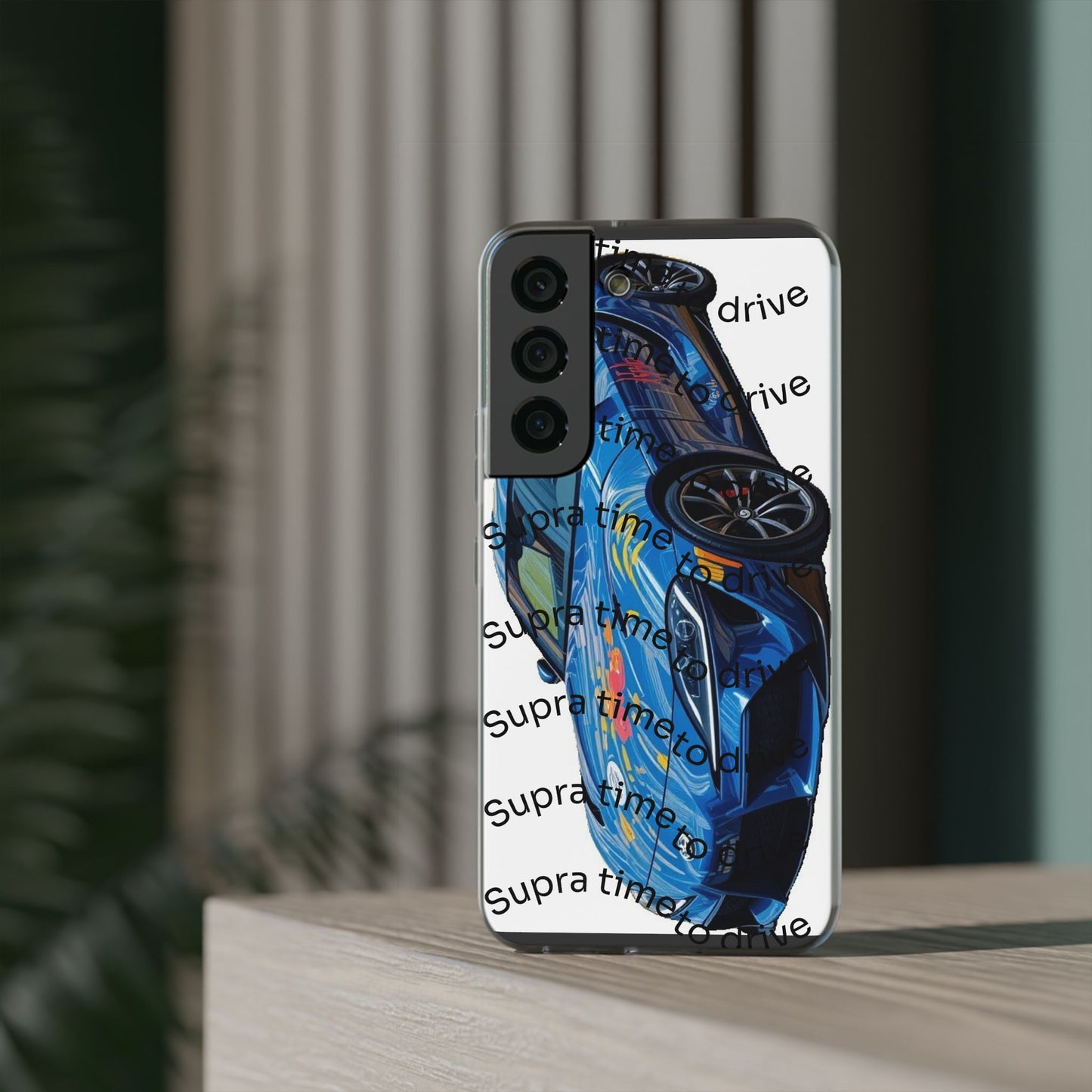 Cool Car Design Flexi Cases - Supra Time to Drive, Phone Cover, Automotive Gift, Trendy Accessory, Car Lover Merchandise