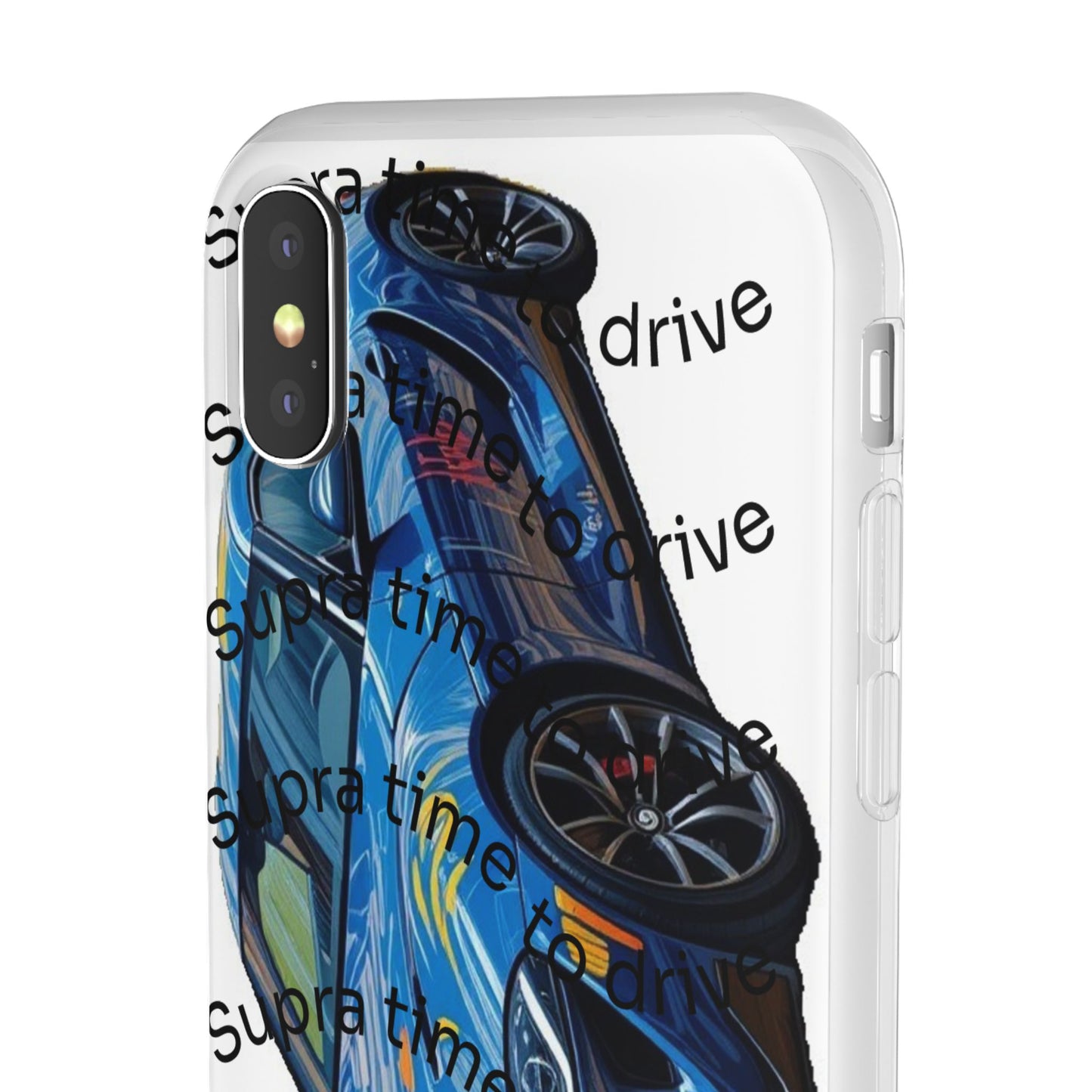 Cool Car Design Flexi Cases - Supra Time to Drive, Phone Cover, Automotive Gift, Trendy Accessory, Car Lover Merchandise