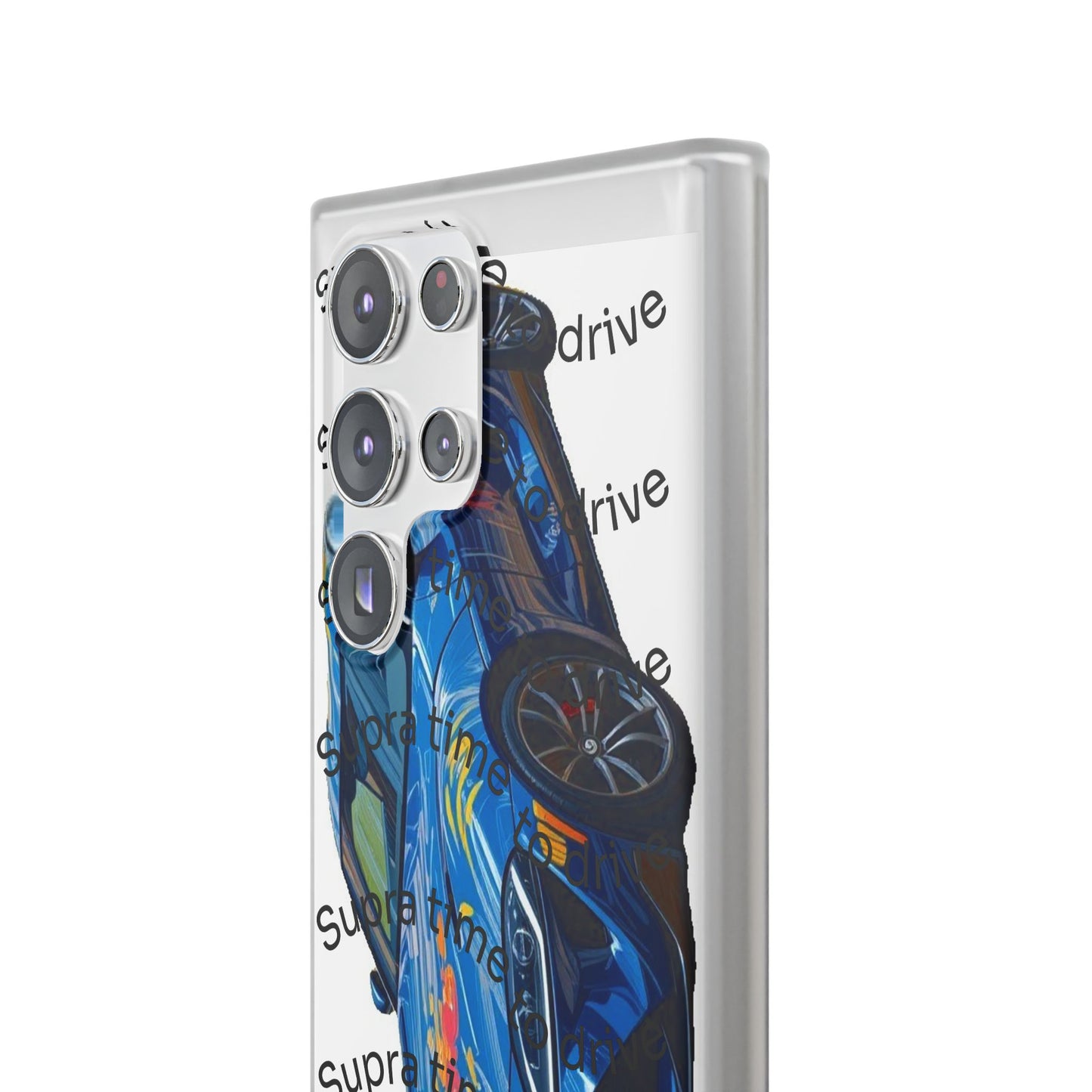Cool Car Design Flexi Cases - Supra Time to Drive, Phone Cover, Automotive Gift, Trendy Accessory, Car Lover Merchandise