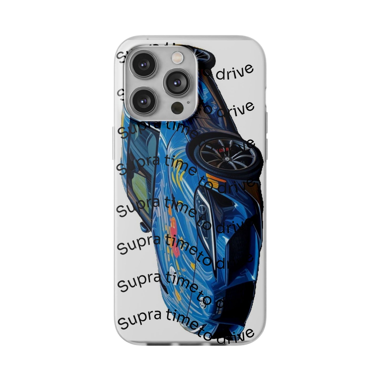 Cool Car Design Flexi Cases - Supra Time to Drive, Phone Cover, Automotive Gift, Trendy Accessory, Car Lover Merchandise