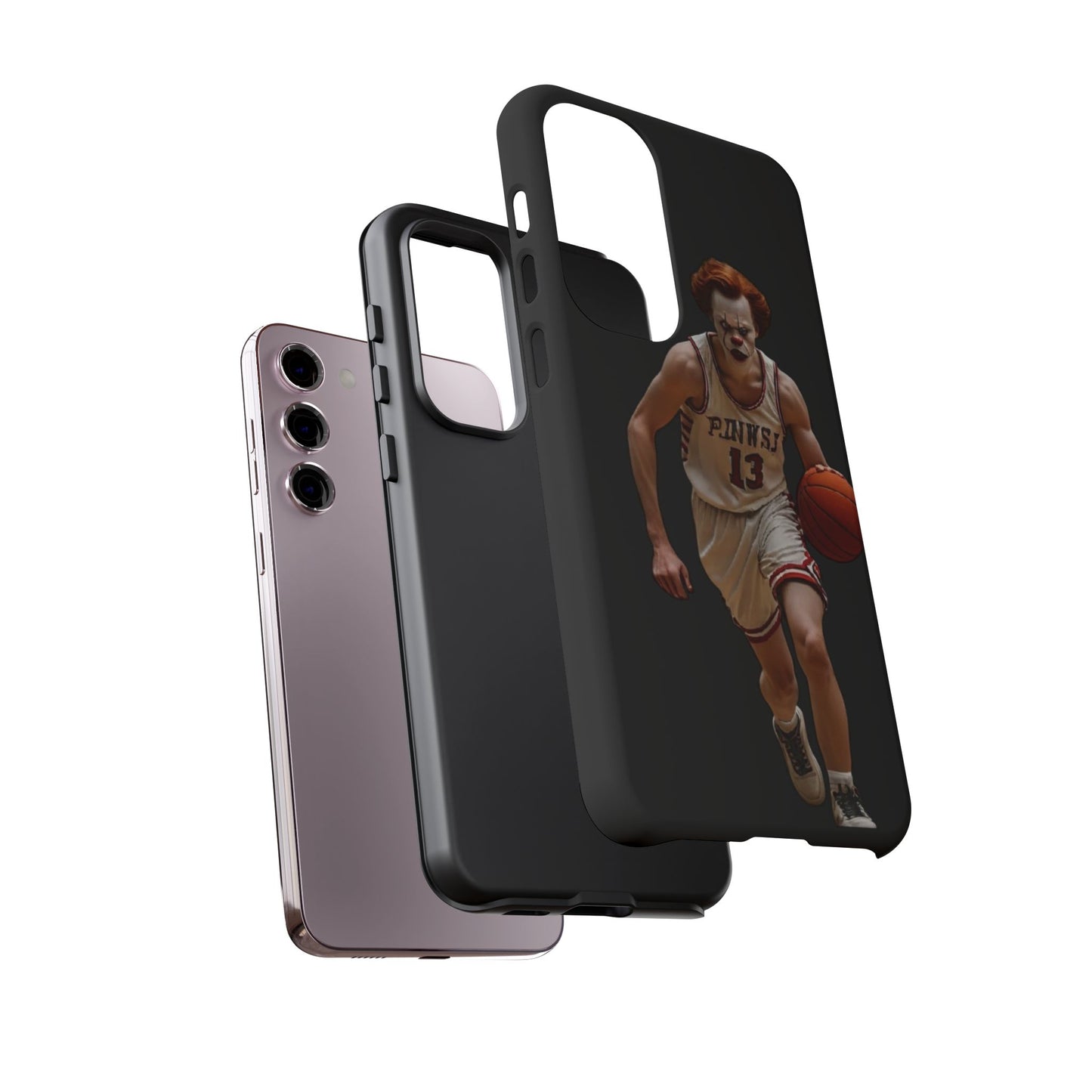 Basketball Clown Samsung and IPhone Phone Case, Tough Cases for Sports Lovers, Unique Gift for Athletes, Fun Phone Accessory, Quirky Sports Merchandise