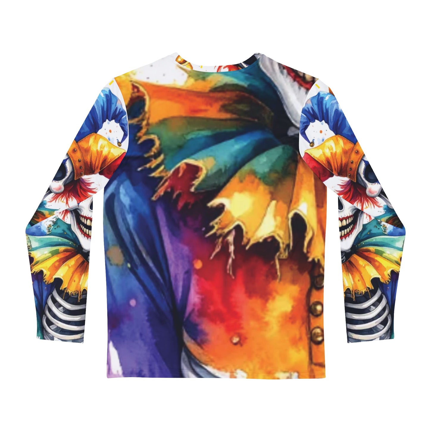 Men's Long Sleeve Shirt - Colorful Skeleton Clown Graphic Tee