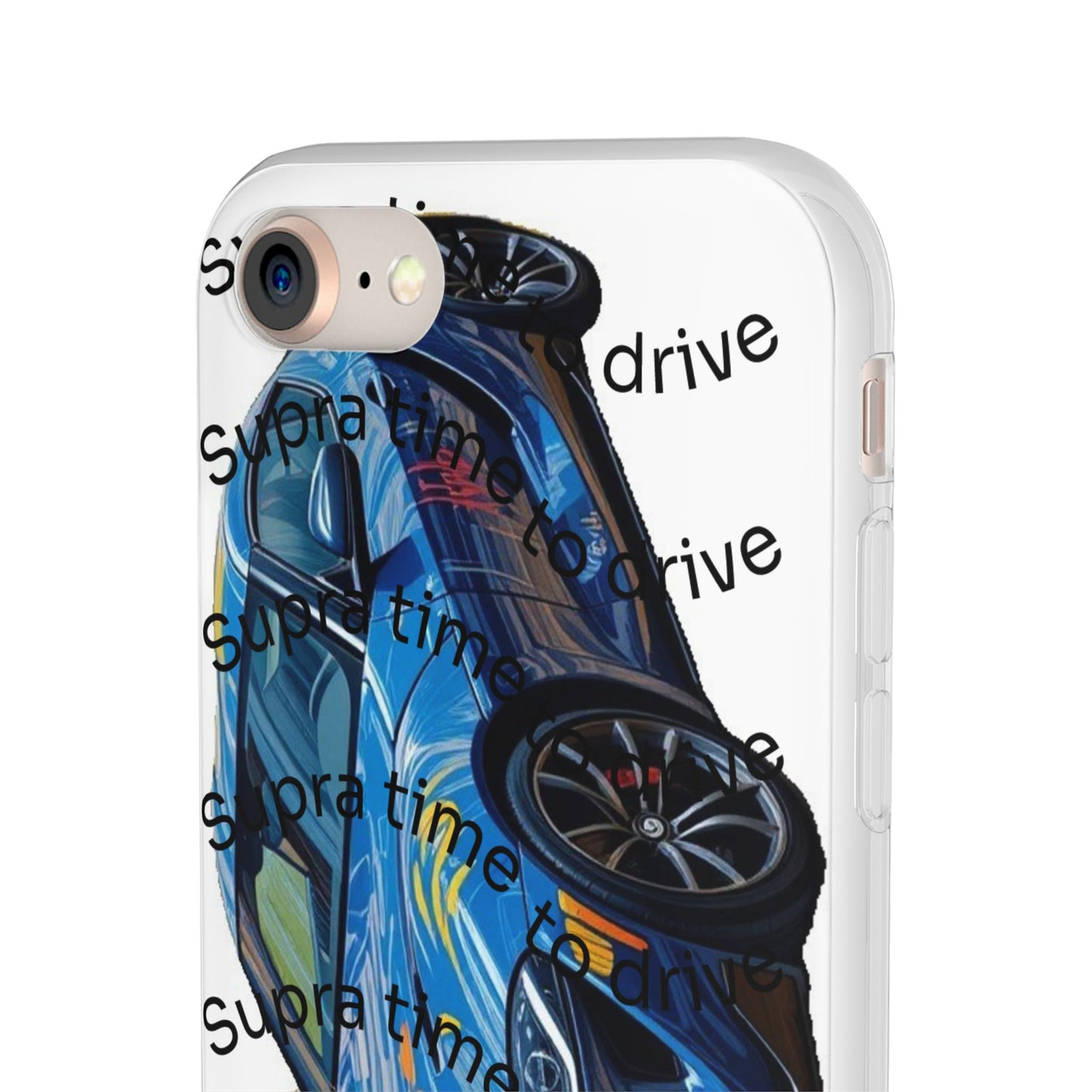 Cool Car Design Flexi Cases - Supra Time to Drive, Phone Cover, Automotive Gift, Trendy Accessory, Car Lover Merchandise