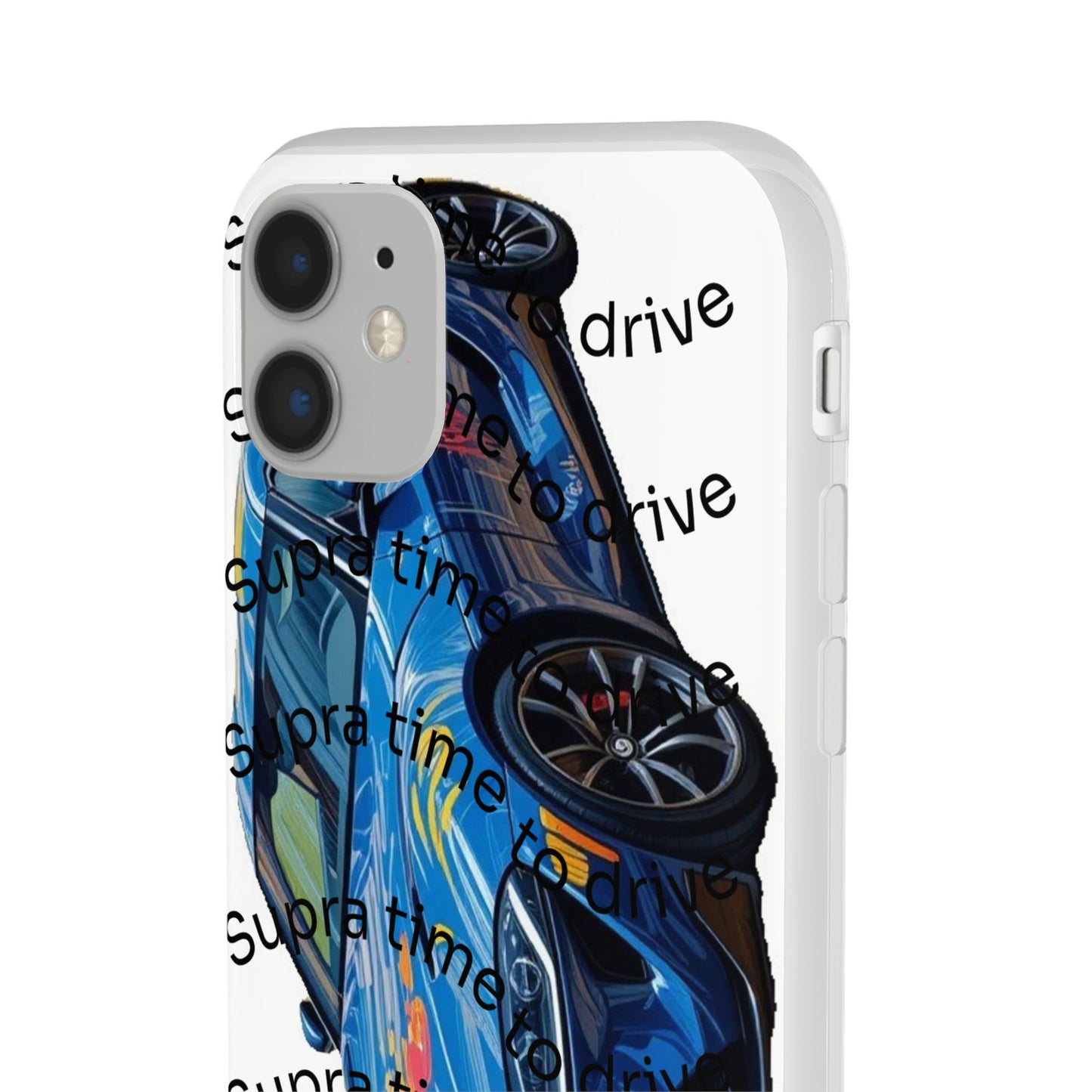 Cool Car Design Flexi Cases - Supra Time to Drive, Phone Cover, Automotive Gift, Trendy Accessory, Car Lover Merchandise