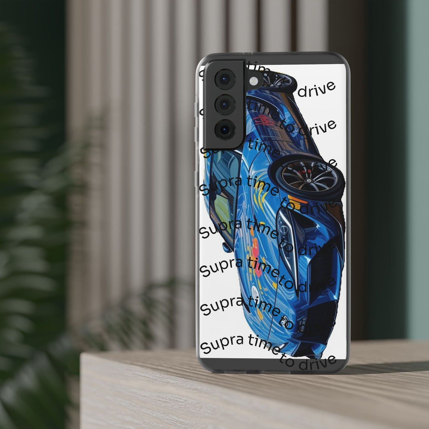 Cool Car Design Flexi Cases - Supra Time to Drive, Phone Cover, Automotive Gift, Trendy Accessory, Car Lover Merchandise
