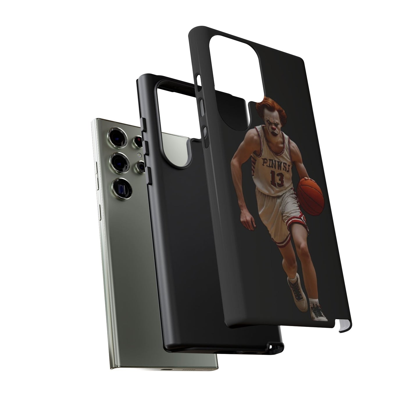 Basketball Clown Samsung and IPhone Phone Case, Tough Cases for Sports Lovers, Unique Gift for Athletes, Fun Phone Accessory, Quirky Sports Merchandise