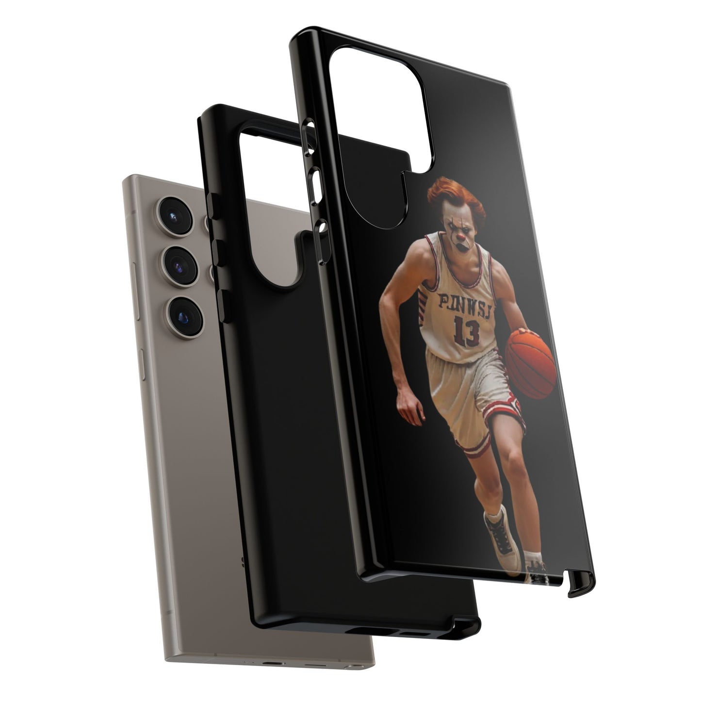 Basketball Clown Samsung and IPhone Phone Case, Tough Cases for Sports Lovers, Unique Gift for Athletes, Fun Phone Accessory, Quirky Sports Merchandise