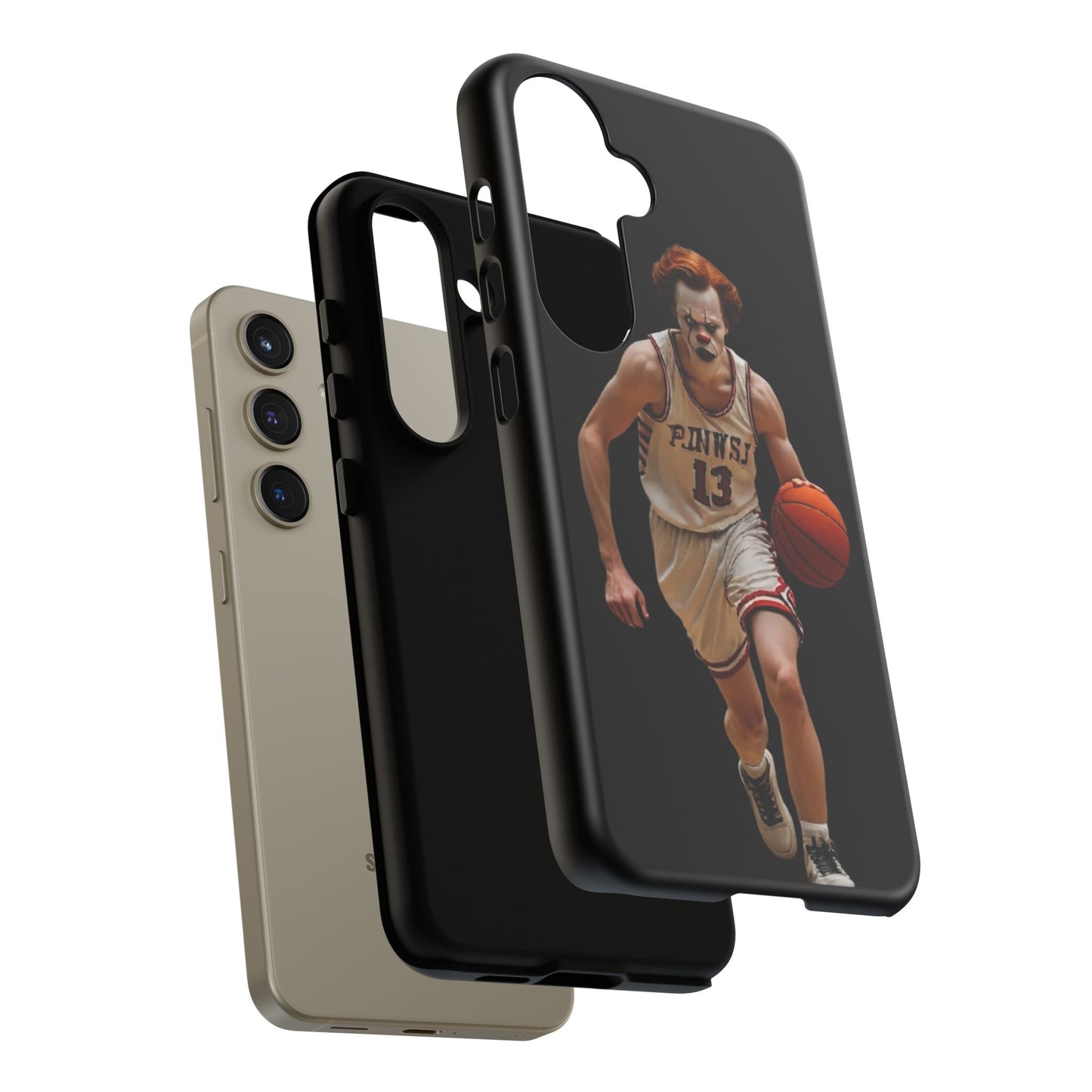 Basketball Clown Samsung and IPhone Phone Case, Tough Cases for Sports Lovers, Unique Gift for Athletes, Fun Phone Accessory, Quirky Sports Merchandise
