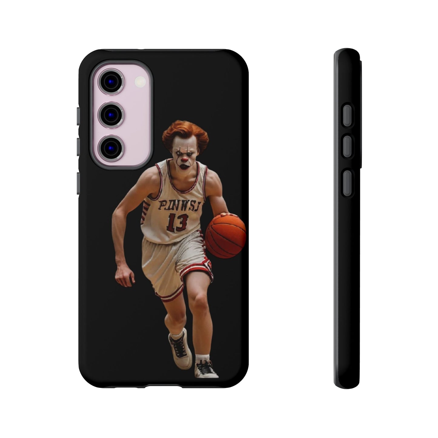 Basketball Clown Samsung and IPhone Phone Case, Tough Cases for Sports Lovers, Unique Gift for Athletes, Fun Phone Accessory, Quirky Sports Merchandise