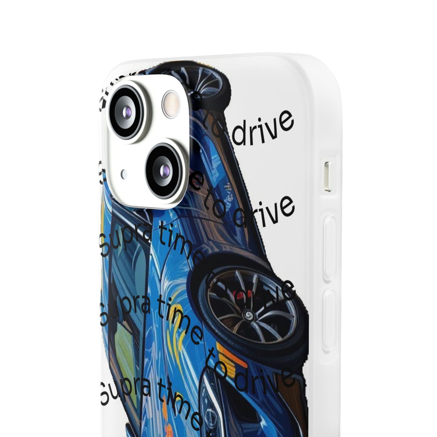 Cool Car Design Flexi Cases - Supra Time to Drive, Phone Cover, Automotive Gift, Trendy Accessory, Car Lover Merchandise