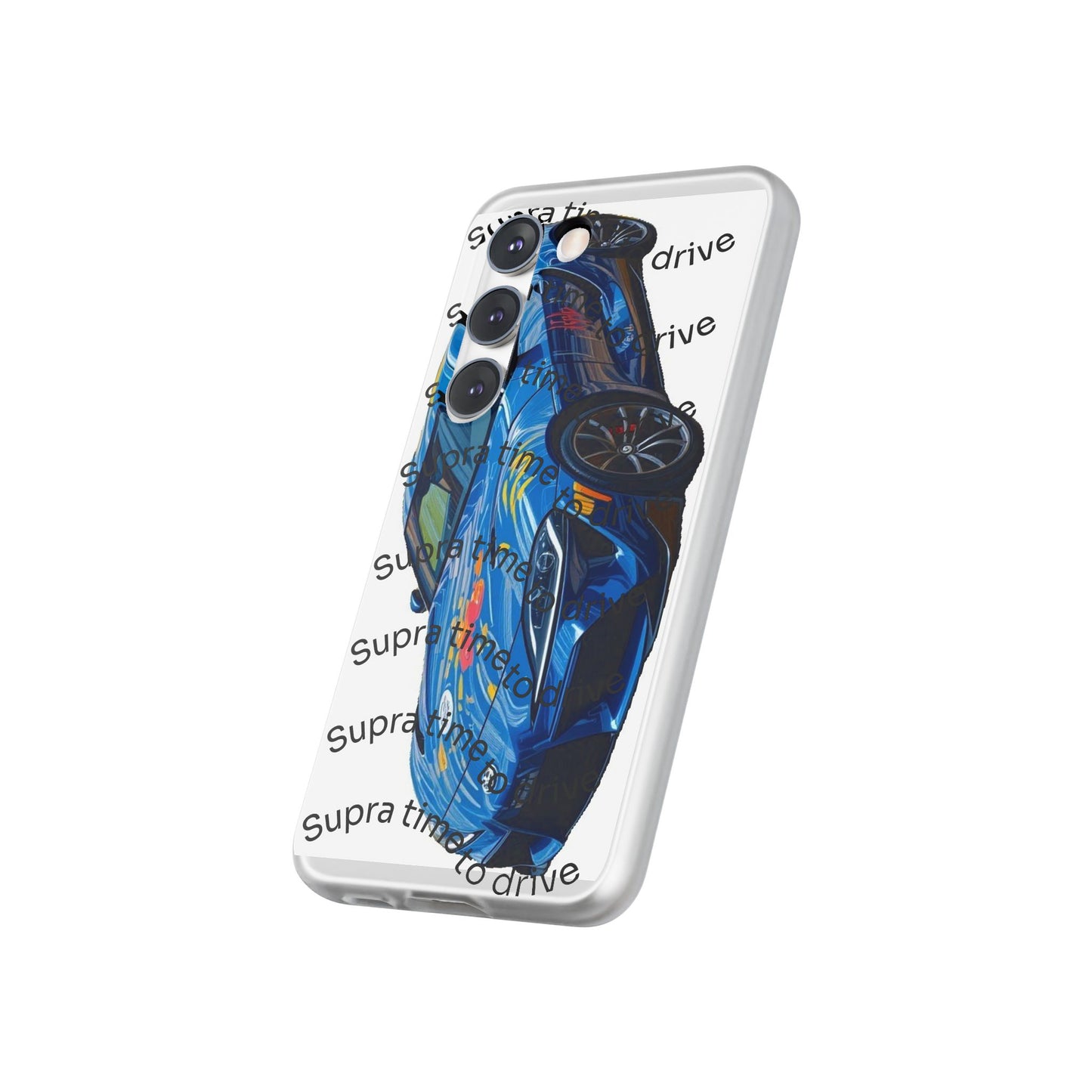 Cool Car Design Flexi Cases - Supra Time to Drive, Phone Cover, Automotive Gift, Trendy Accessory, Car Lover Merchandise