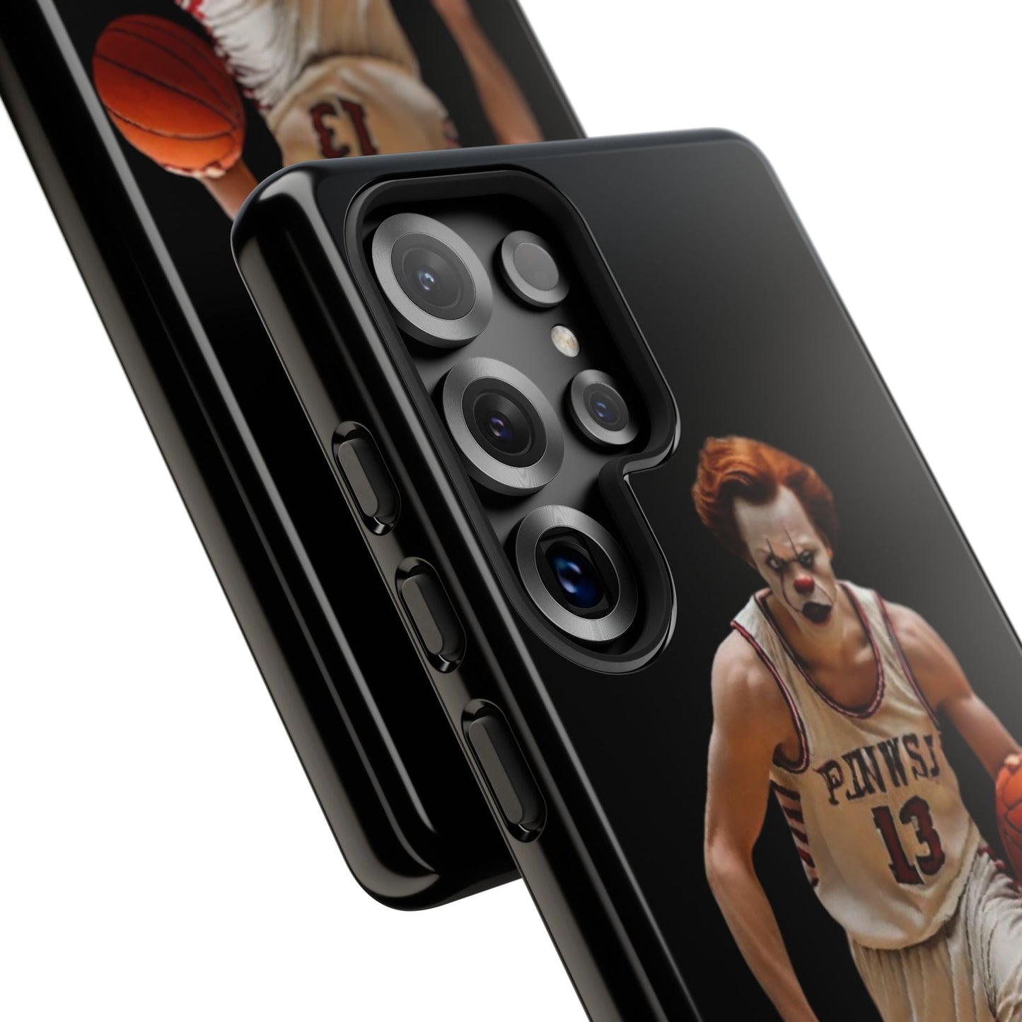 Basketball Clown Samsung and IPhone Phone Case, Tough Cases for Sports Lovers, Unique Gift for Athletes, Fun Phone Accessory, Quirky Sports Merchandise