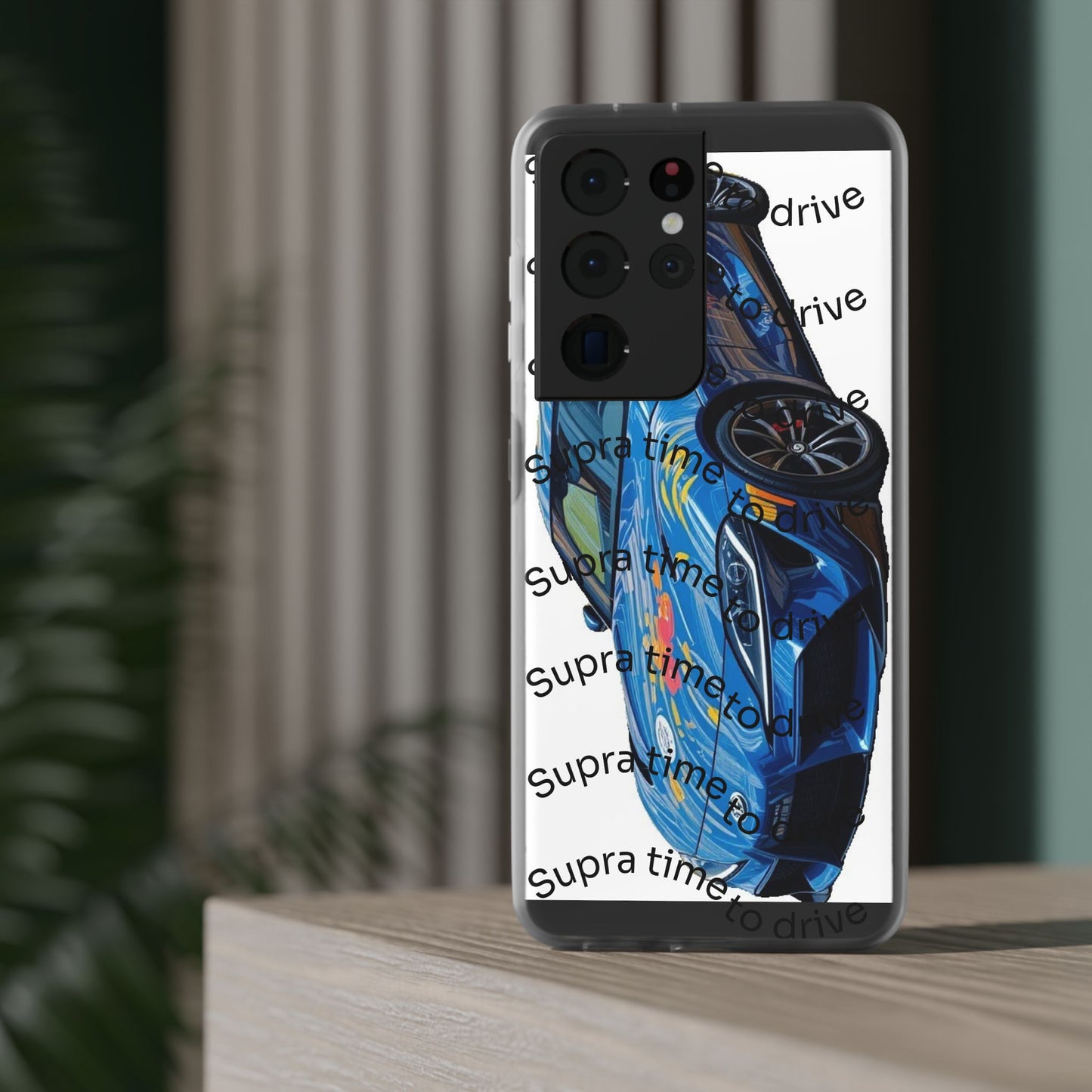 Cool Car Design Flexi Cases - Supra Time to Drive, Phone Cover, Automotive Gift, Trendy Accessory, Car Lover Merchandise