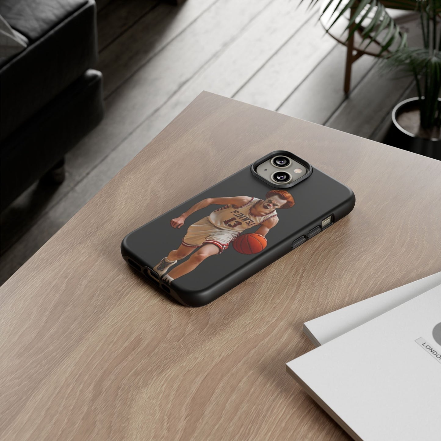Basketball Clown Samsung and IPhone Phone Case, Tough Cases for Sports Lovers, Unique Gift for Athletes, Fun Phone Accessory, Quirky Sports Merchandise