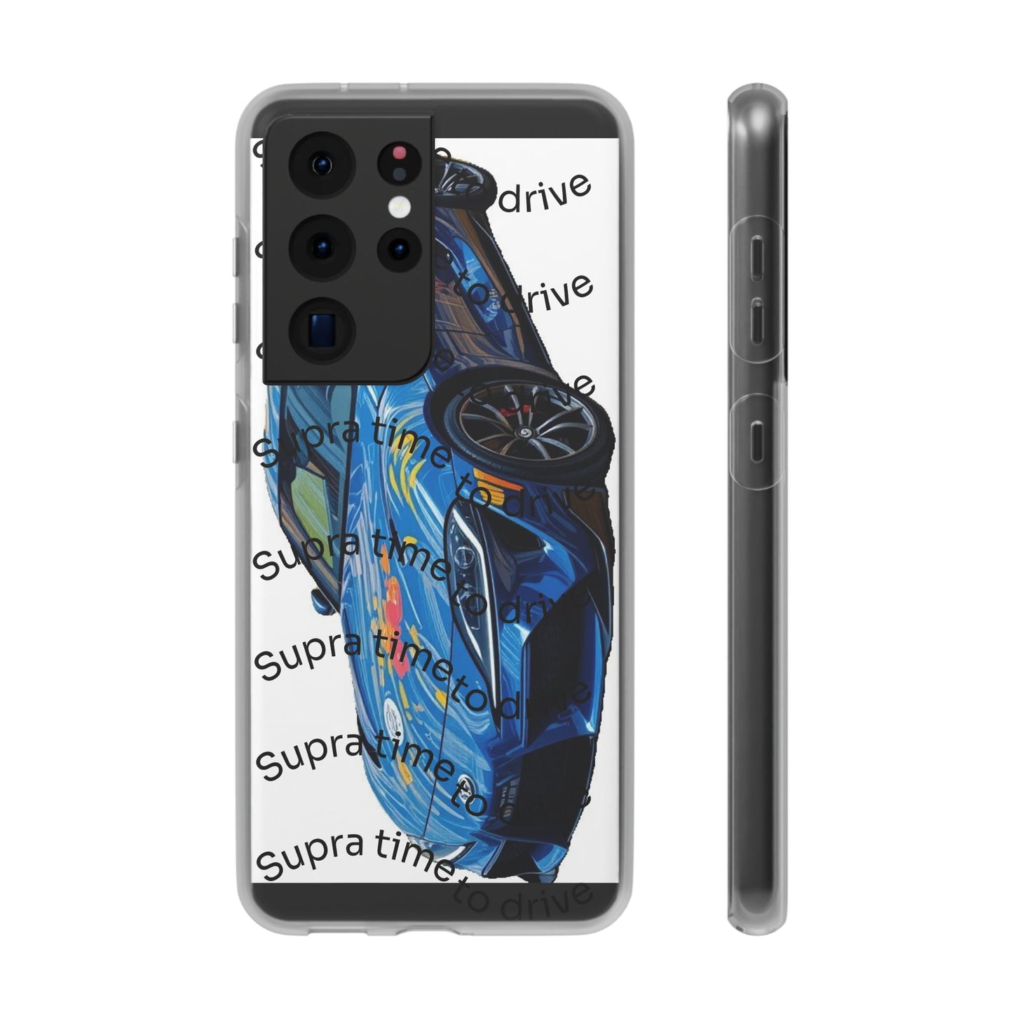 Cool Car Design Flexi Cases - Supra Time to Drive, Phone Cover, Automotive Gift, Trendy Accessory, Car Lover Merchandise