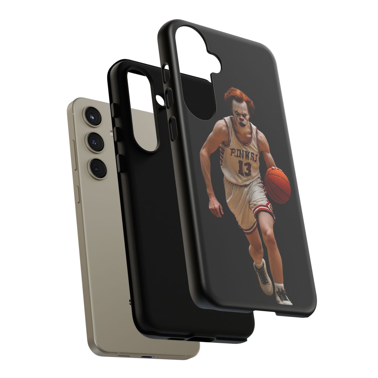 Basketball Clown Samsung and IPhone Phone Case, Tough Cases for Sports Lovers, Unique Gift for Athletes, Fun Phone Accessory, Quirky Sports Merchandise