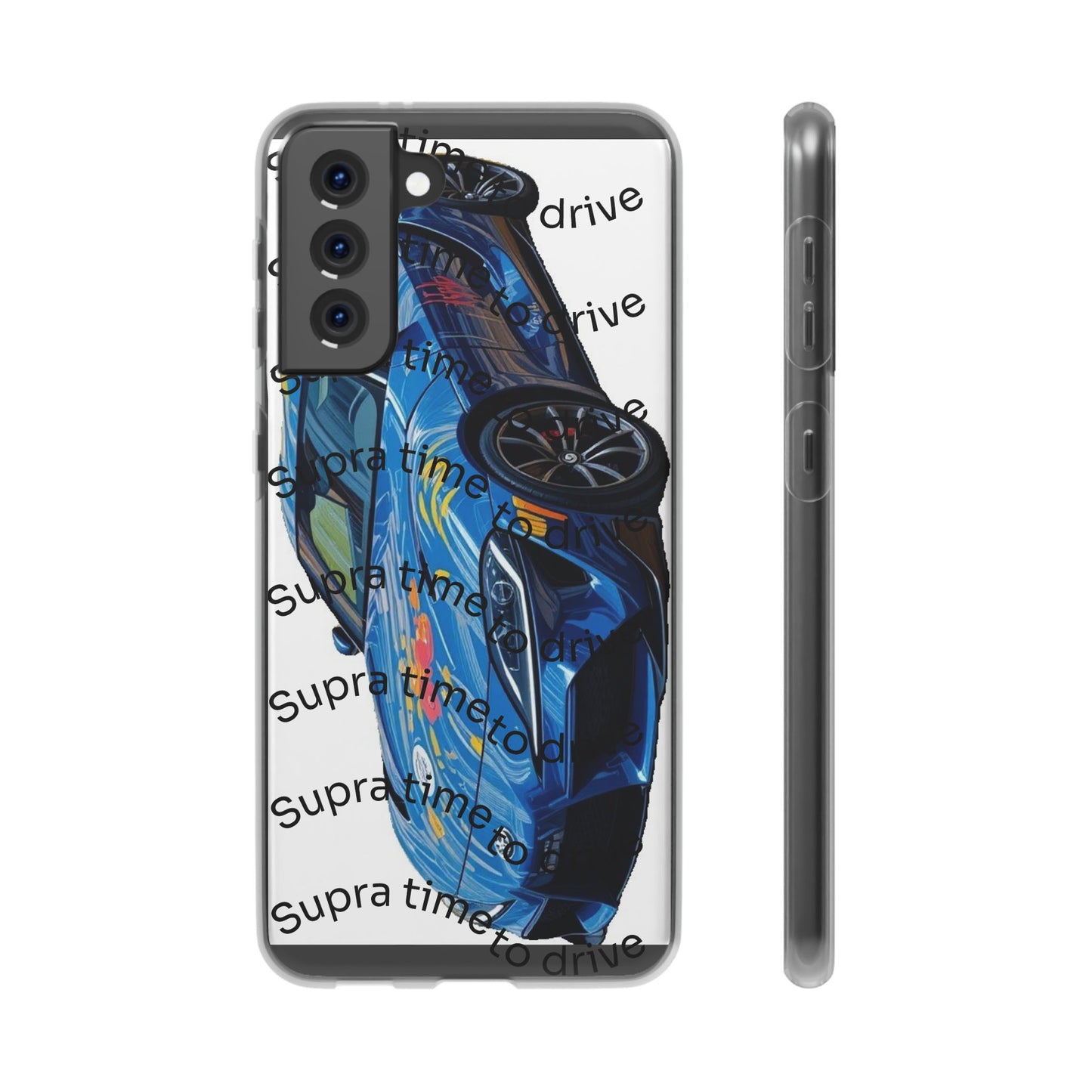 Cool Car Design Flexi Cases - Supra Time to Drive, Phone Cover, Automotive Gift, Trendy Accessory, Car Lover Merchandise