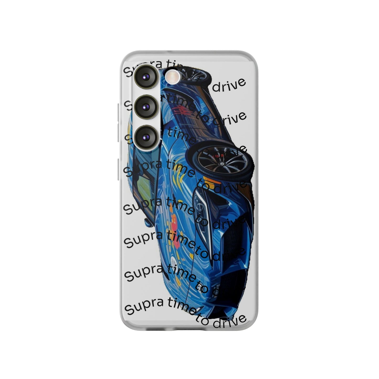 Cool Car Design Flexi Cases - Supra Time to Drive, Phone Cover, Automotive Gift, Trendy Accessory, Car Lover Merchandise