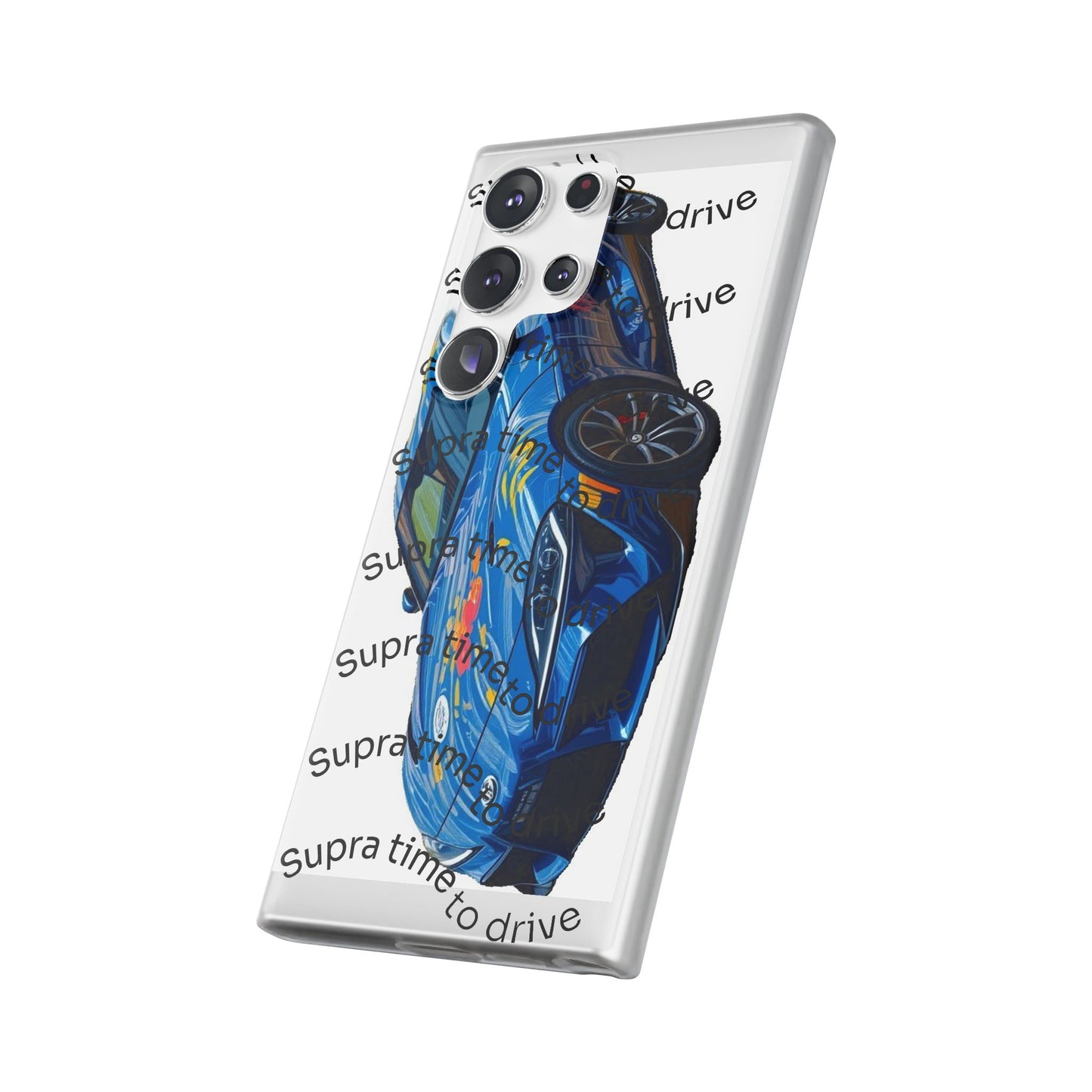Cool Car Design Flexi Cases - Supra Time to Drive, Phone Cover, Automotive Gift, Trendy Accessory, Car Lover Merchandise