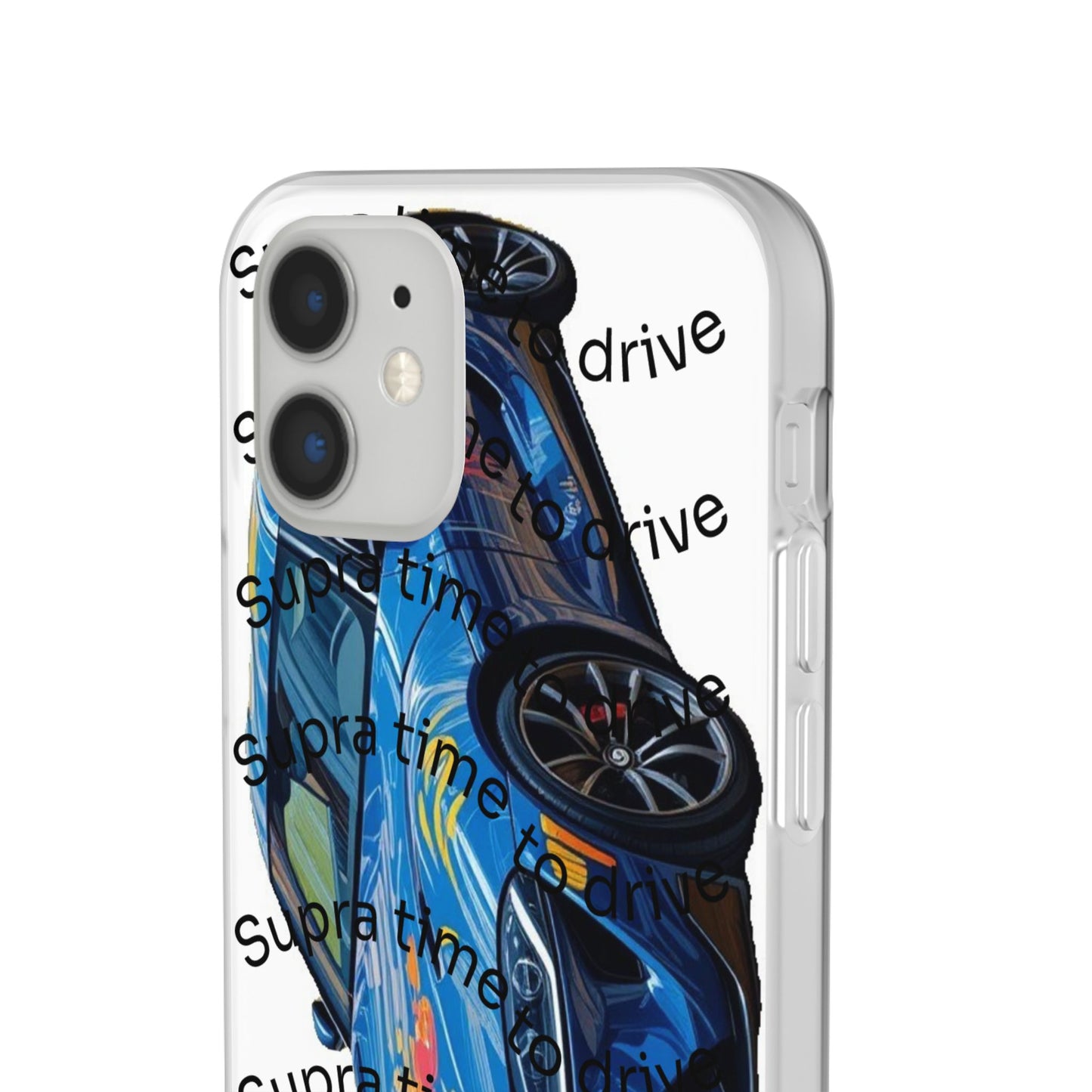Cool Car Design Flexi Cases - Supra Time to Drive, Phone Cover, Automotive Gift, Trendy Accessory, Car Lover Merchandise