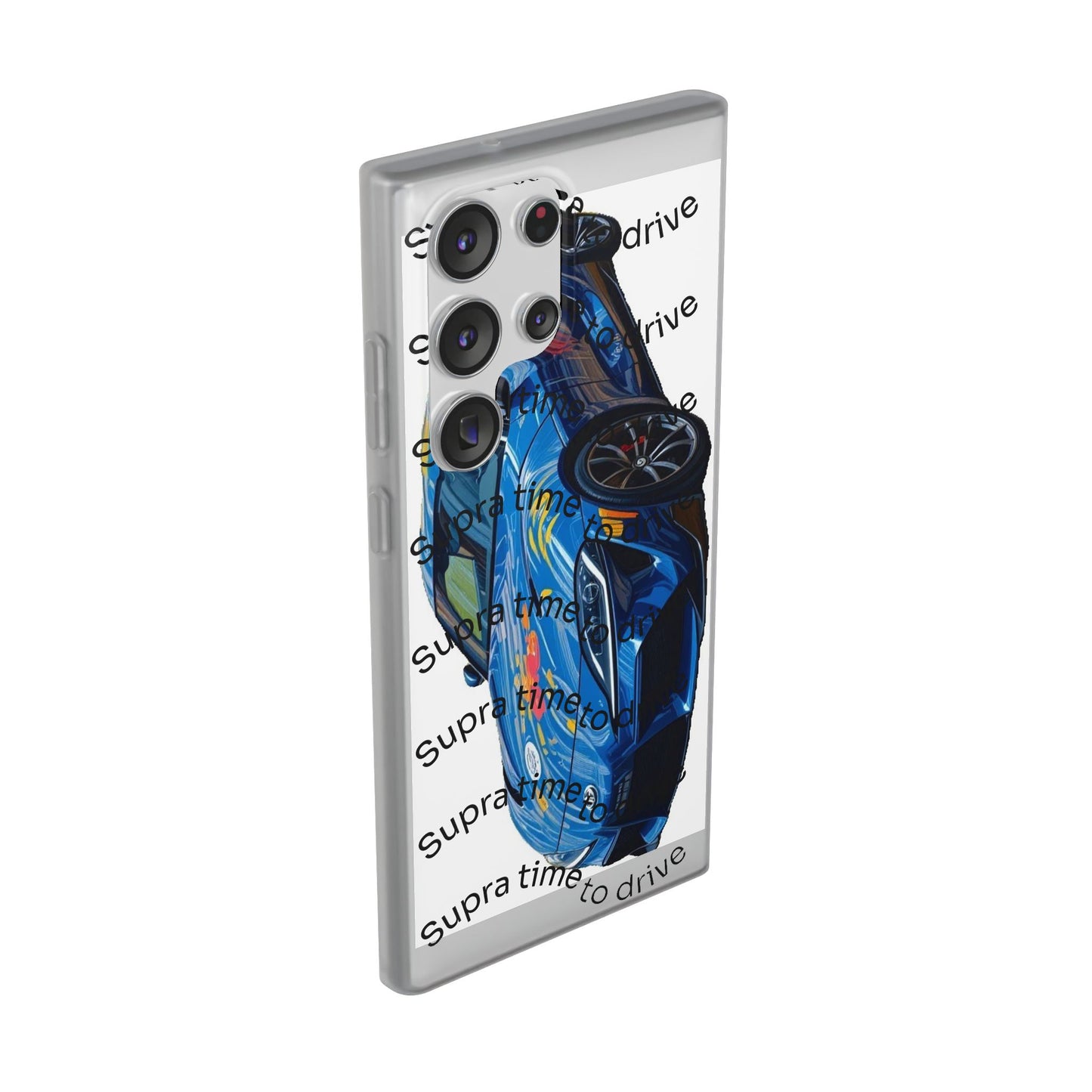 Cool Car Design Flexi Cases - Supra Time to Drive, Phone Cover, Automotive Gift, Trendy Accessory, Car Lover Merchandise