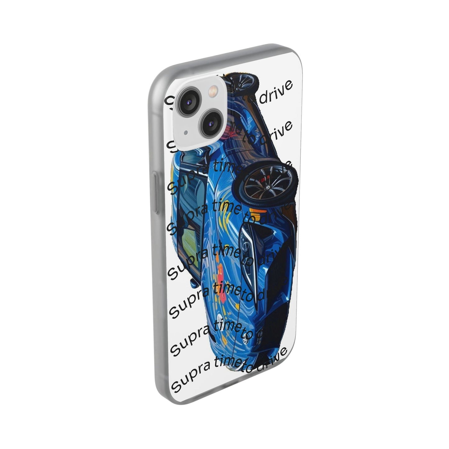 Cool Car Design Flexi Cases - Supra Time to Drive, Phone Cover, Automotive Gift, Trendy Accessory, Car Lover Merchandise
