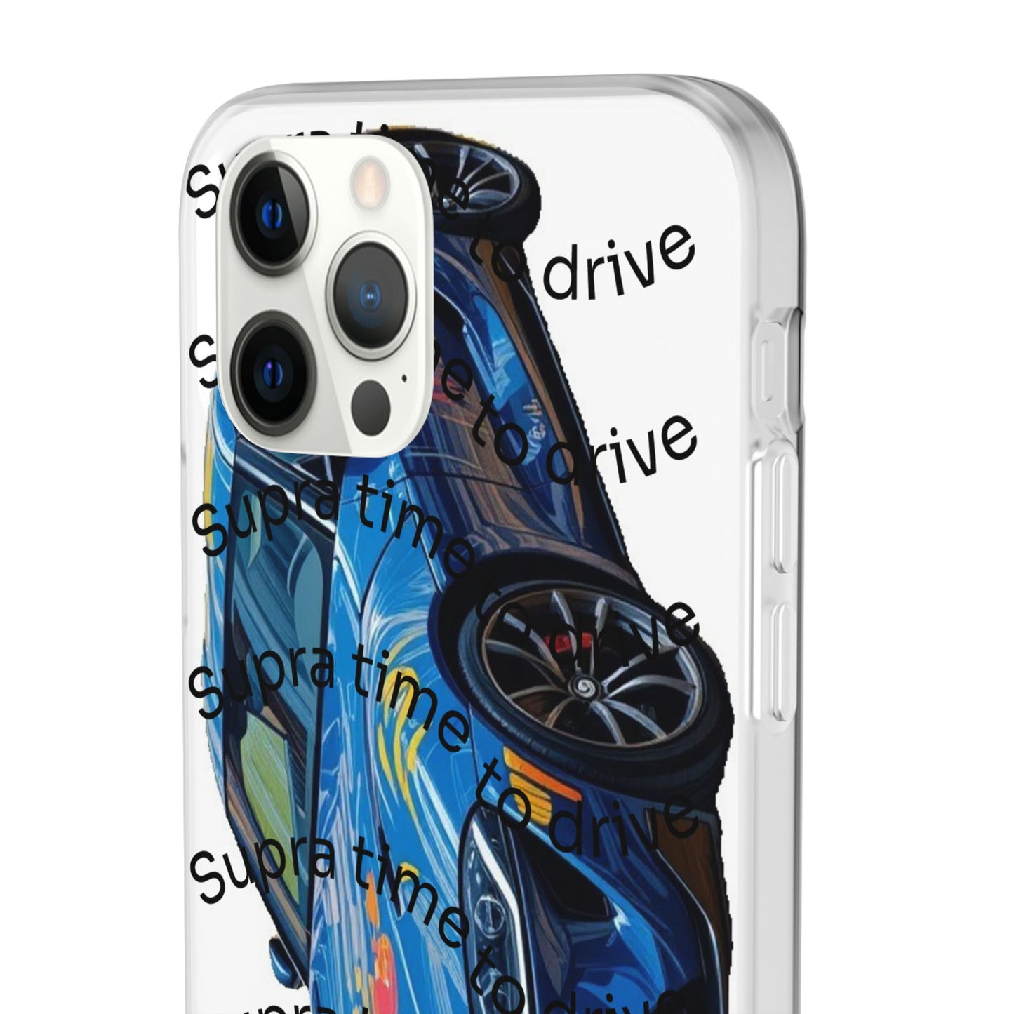 Cool Car Design Flexi Cases - Supra Time to Drive, Phone Cover, Automotive Gift, Trendy Accessory, Car Lover Merchandise