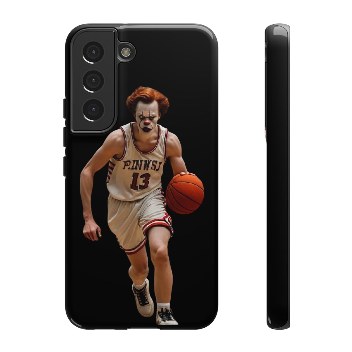 Basketball Clown Samsung and IPhone Phone Case, Tough Cases for Sports Lovers, Unique Gift for Athletes, Fun Phone Accessory, Quirky Sports Merchandise