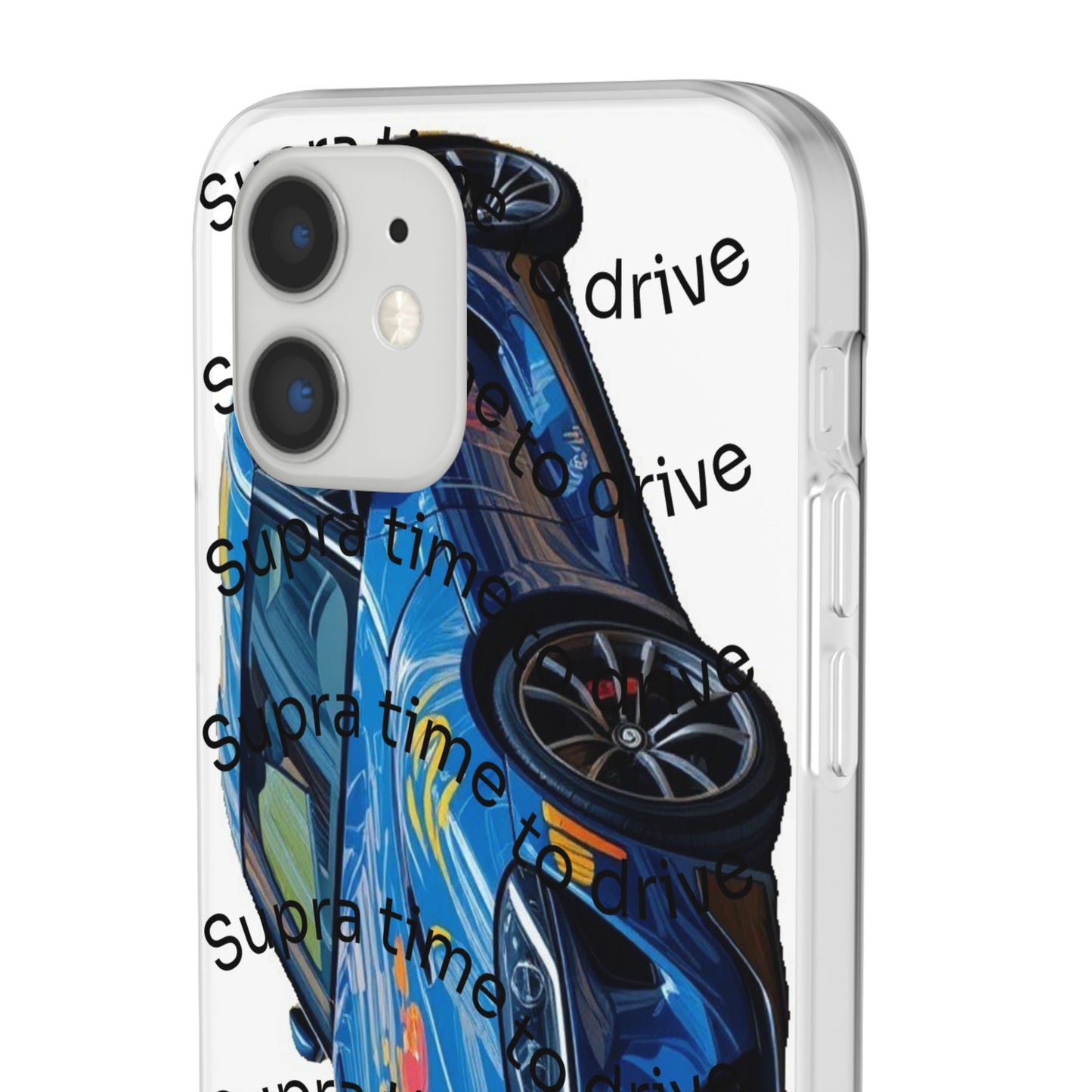 Cool Car Design Flexi Cases - Supra Time to Drive, Phone Cover, Automotive Gift, Trendy Accessory, Car Lover Merchandise