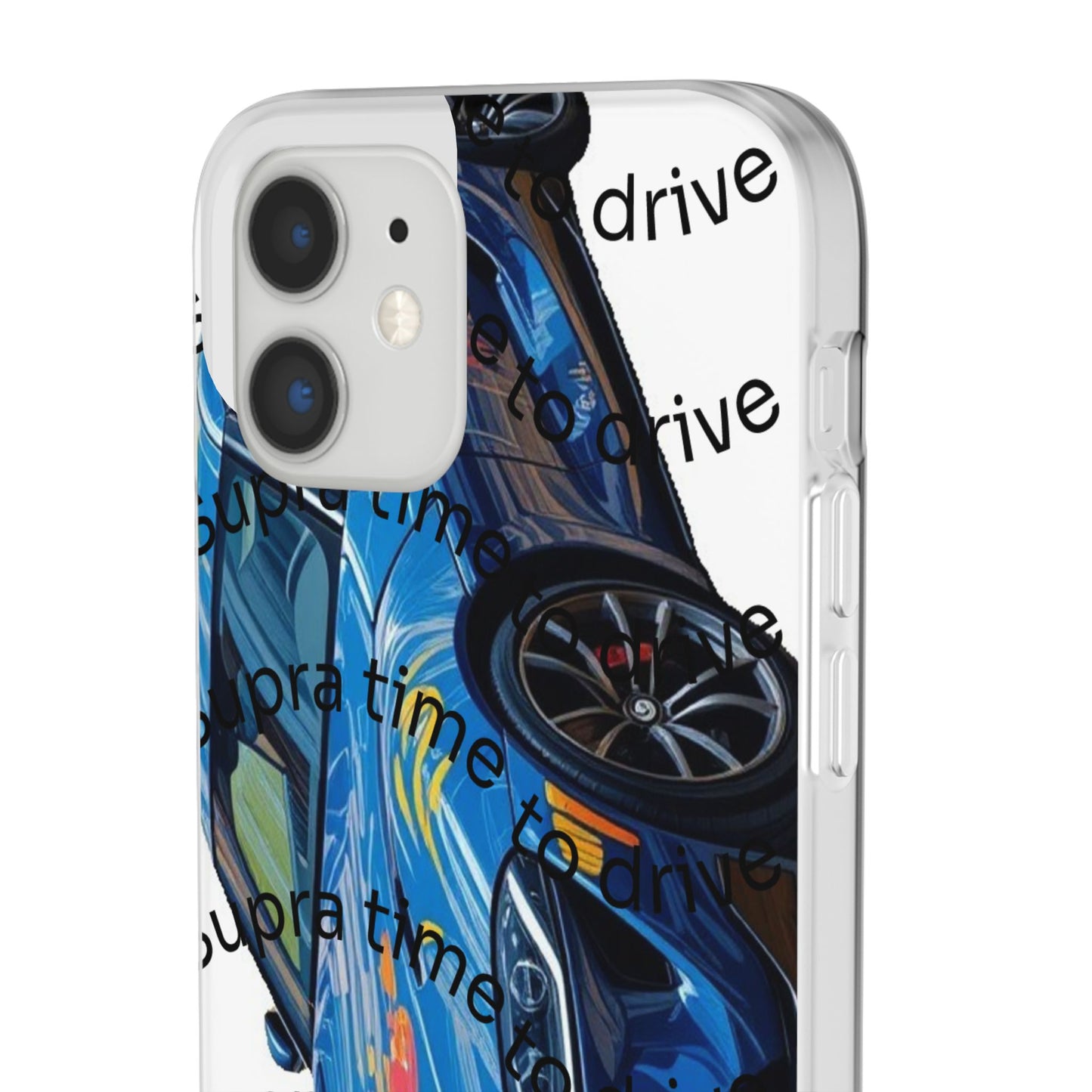 Cool Car Design Flexi Cases - Supra Time to Drive, Phone Cover, Automotive Gift, Trendy Accessory, Car Lover Merchandise