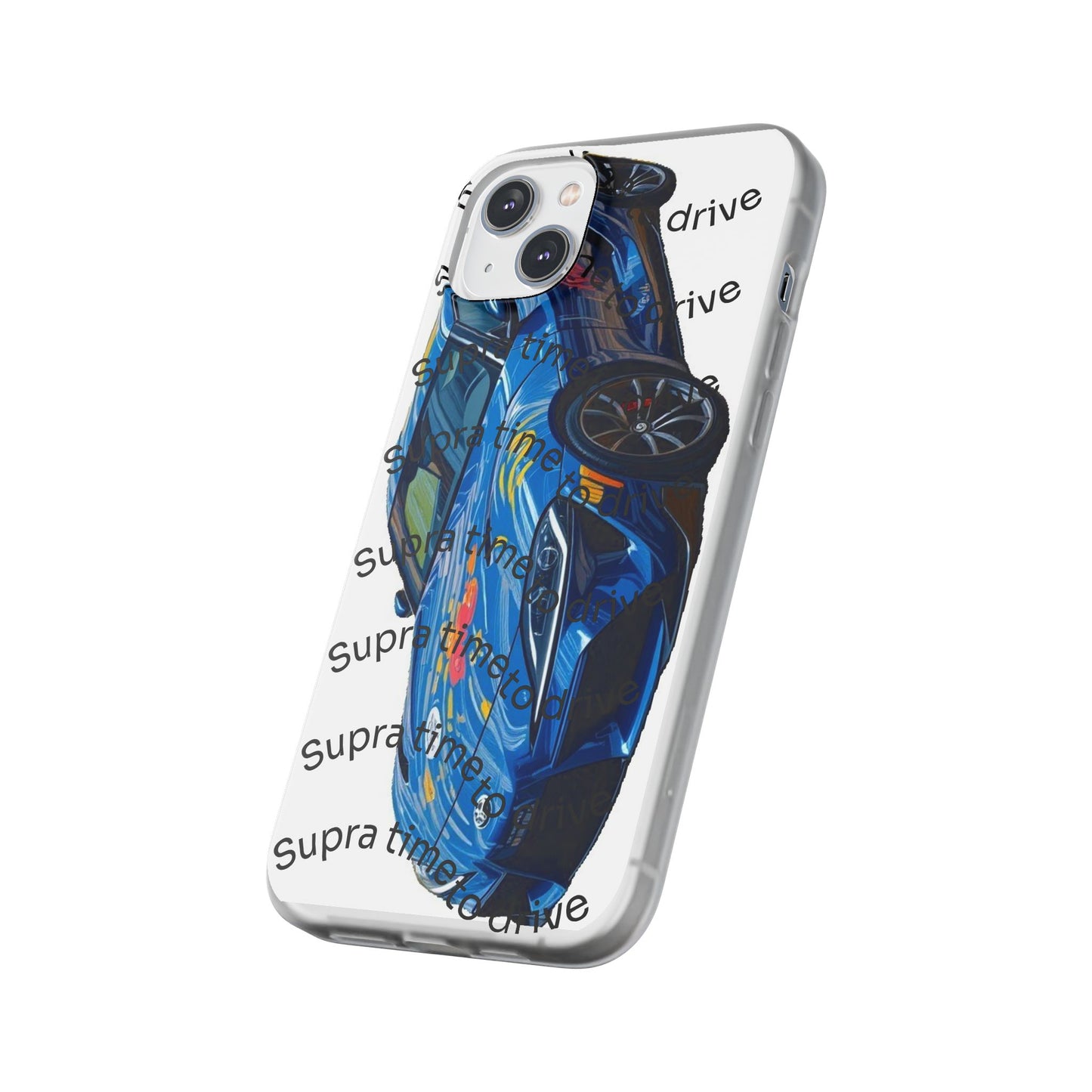 Cool Car Design Flexi Cases - Supra Time to Drive, Phone Cover, Automotive Gift, Trendy Accessory, Car Lover Merchandise
