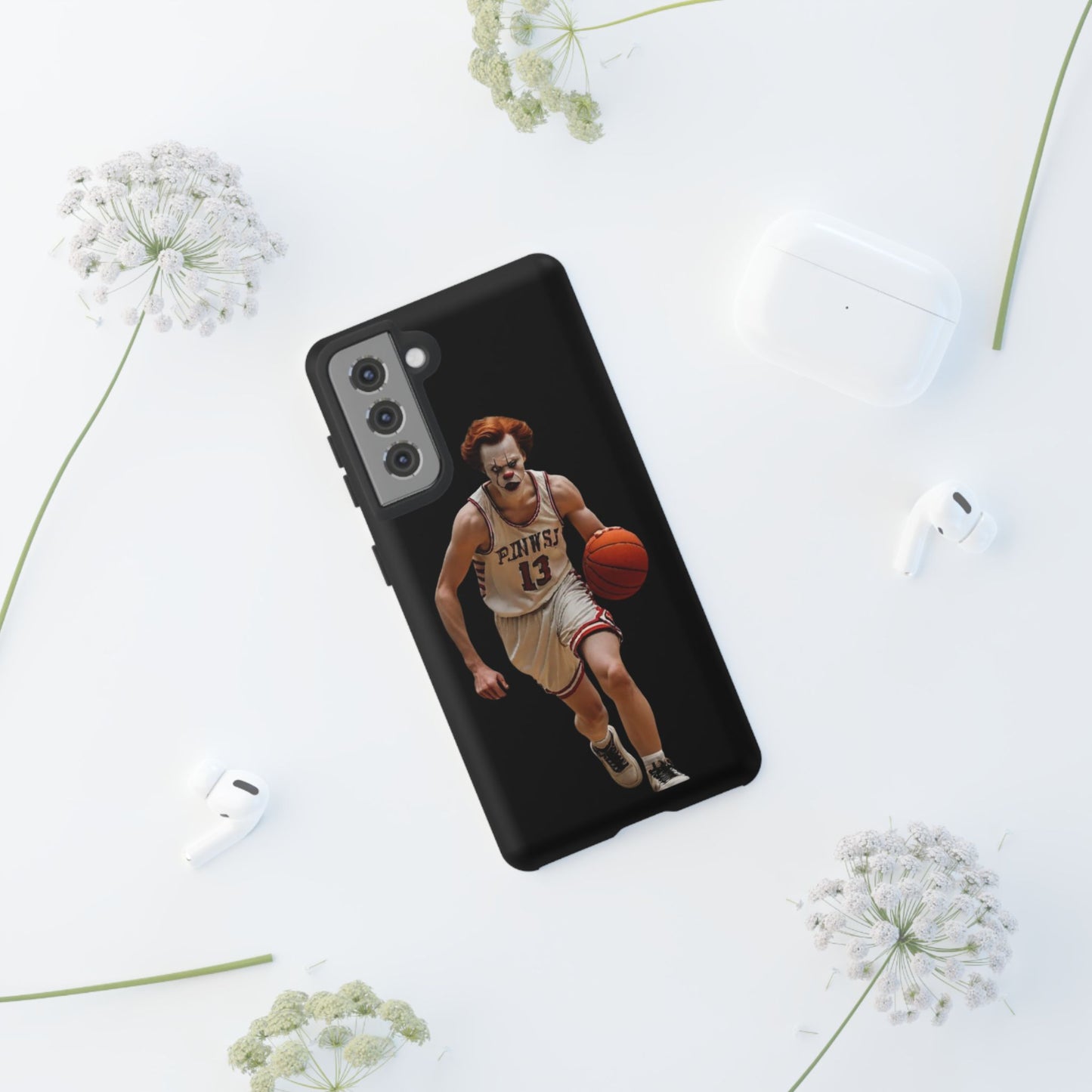 Basketball Clown Samsung and IPhone Phone Case, Tough Cases for Sports Lovers, Unique Gift for Athletes, Fun Phone Accessory, Quirky Sports Merchandise