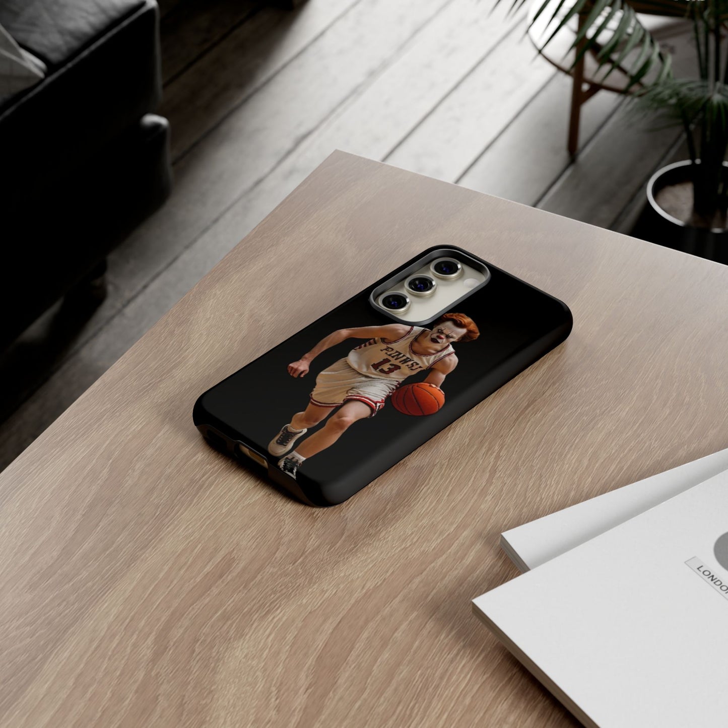 Basketball Clown Samsung and IPhone Phone Case, Tough Cases for Sports Lovers, Unique Gift for Athletes, Fun Phone Accessory, Quirky Sports Merchandise