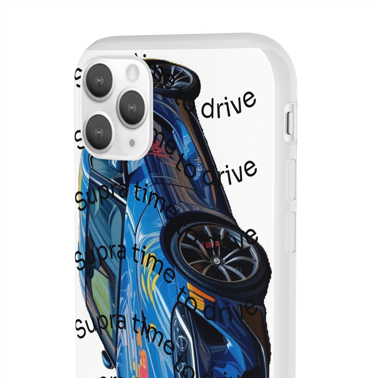 Cool Car Design Flexi Cases - Supra Time to Drive, Phone Cover, Automotive Gift, Trendy Accessory, Car Lover Merchandise