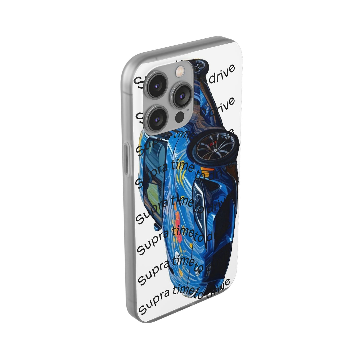 Cool Car Design Flexi Cases - Supra Time to Drive, Phone Cover, Automotive Gift, Trendy Accessory, Car Lover Merchandise