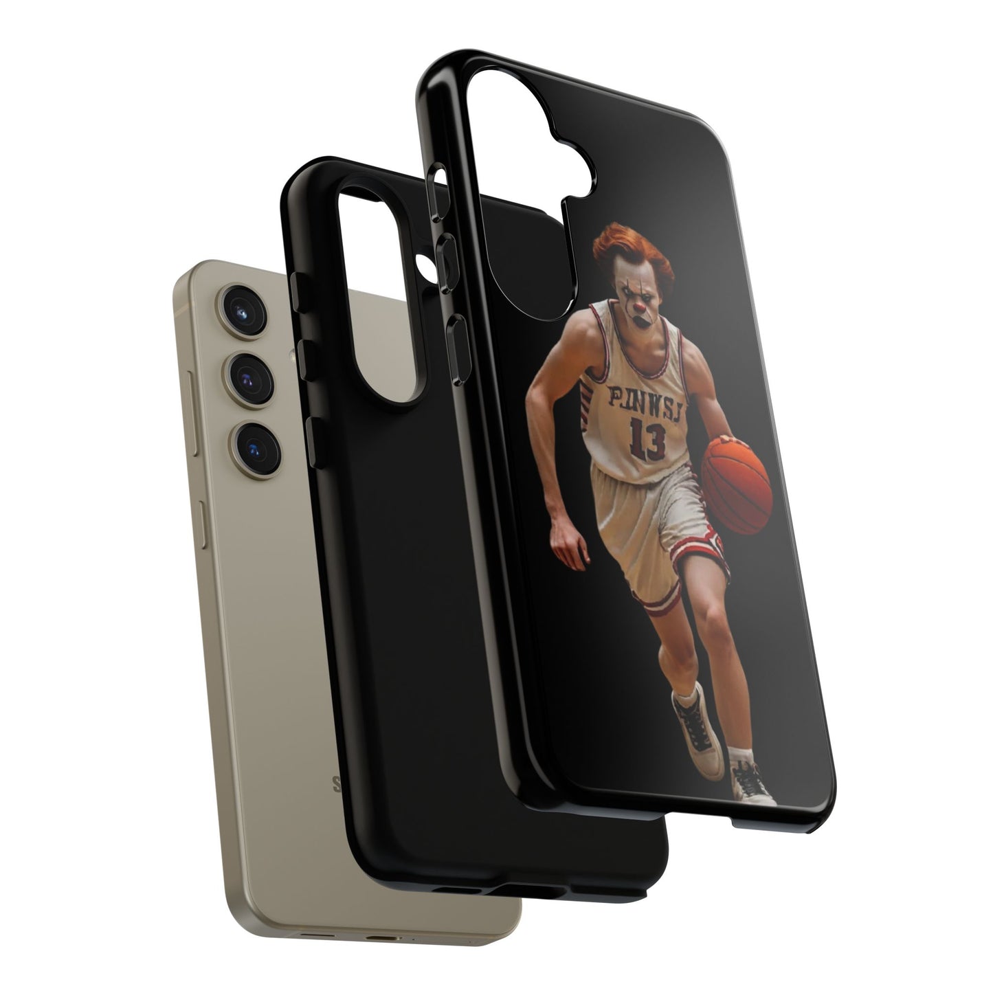 Basketball Clown Samsung and IPhone Phone Case, Tough Cases for Sports Lovers, Unique Gift for Athletes, Fun Phone Accessory, Quirky Sports Merchandise