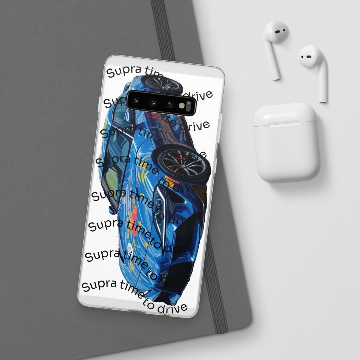 Cool Car Design Flexi Cases - Supra Time to Drive, Phone Cover, Automotive Gift, Trendy Accessory, Car Lover Merchandise