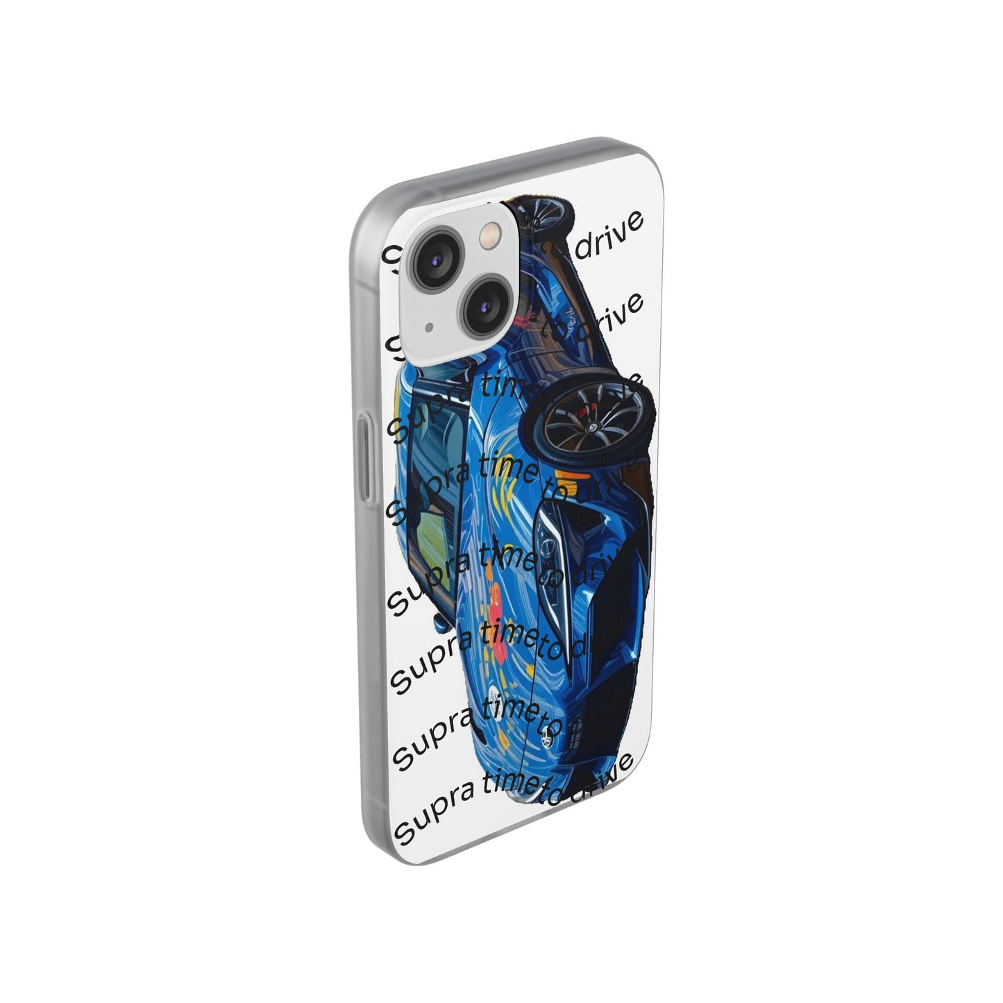 Cool Car Design Flexi Cases - Supra Time to Drive, Phone Cover, Automotive Gift, Trendy Accessory, Car Lover Merchandise