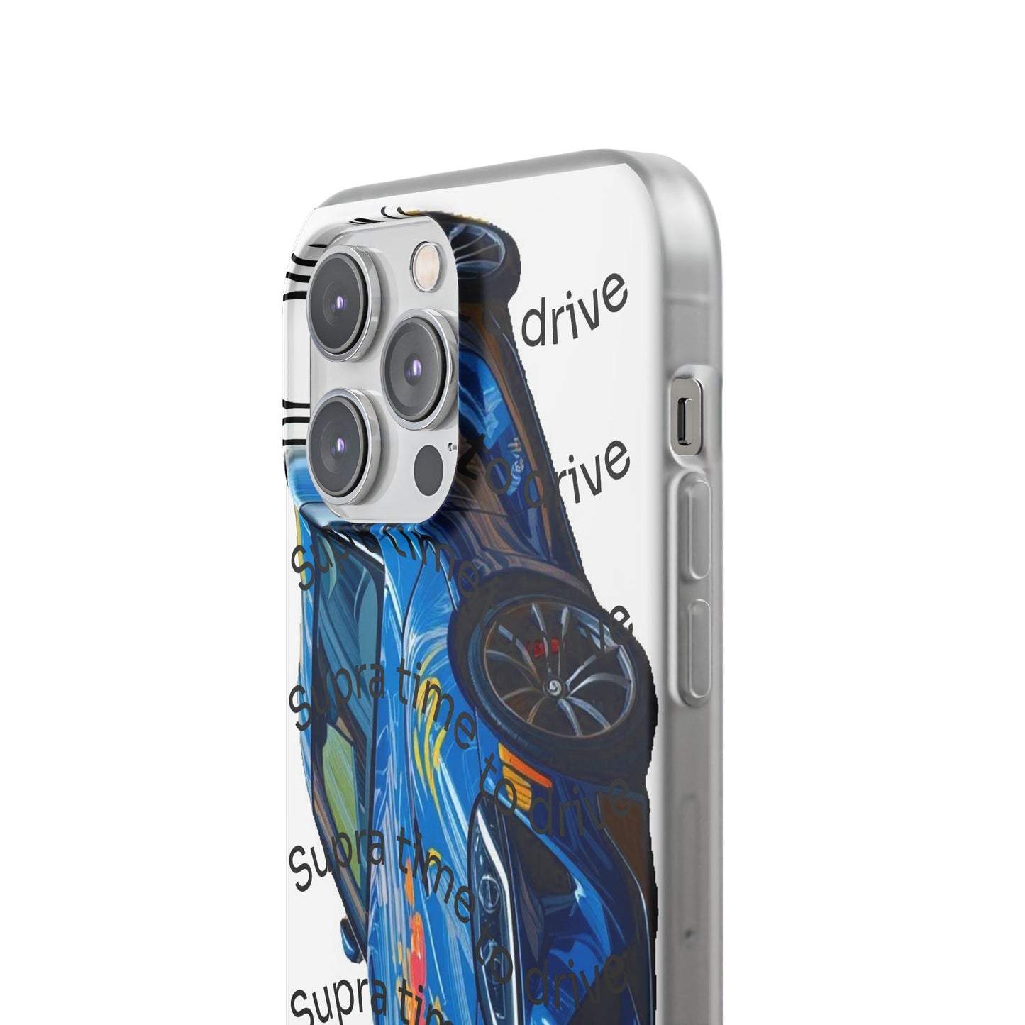 Cool Car Design Flexi Cases - Supra Time to Drive, Phone Cover, Automotive Gift, Trendy Accessory, Car Lover Merchandise