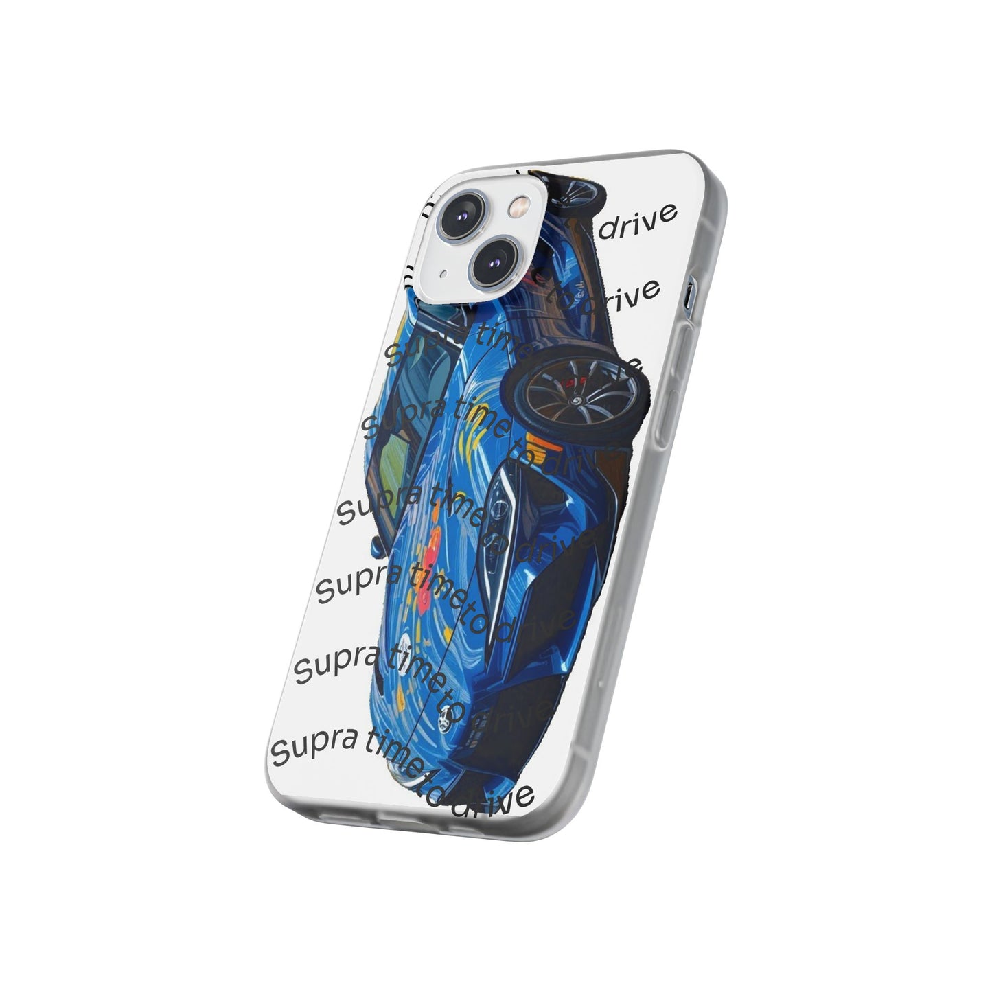 Cool Car Design Flexi Cases - Supra Time to Drive, Phone Cover, Automotive Gift, Trendy Accessory, Car Lover Merchandise