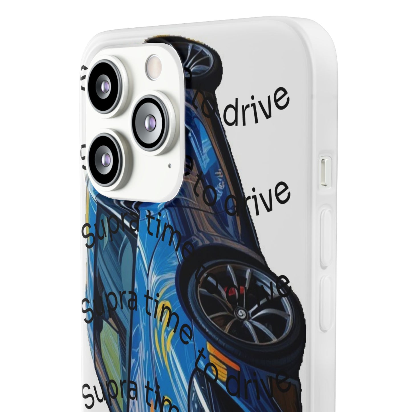 Cool Car Design Flexi Cases - Supra Time to Drive, Phone Cover, Automotive Gift, Trendy Accessory, Car Lover Merchandise
