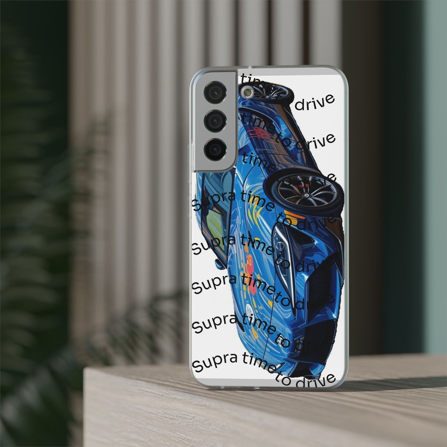 Cool Car Design Flexi Cases - Supra Time to Drive, Phone Cover, Automotive Gift, Trendy Accessory, Car Lover Merchandise