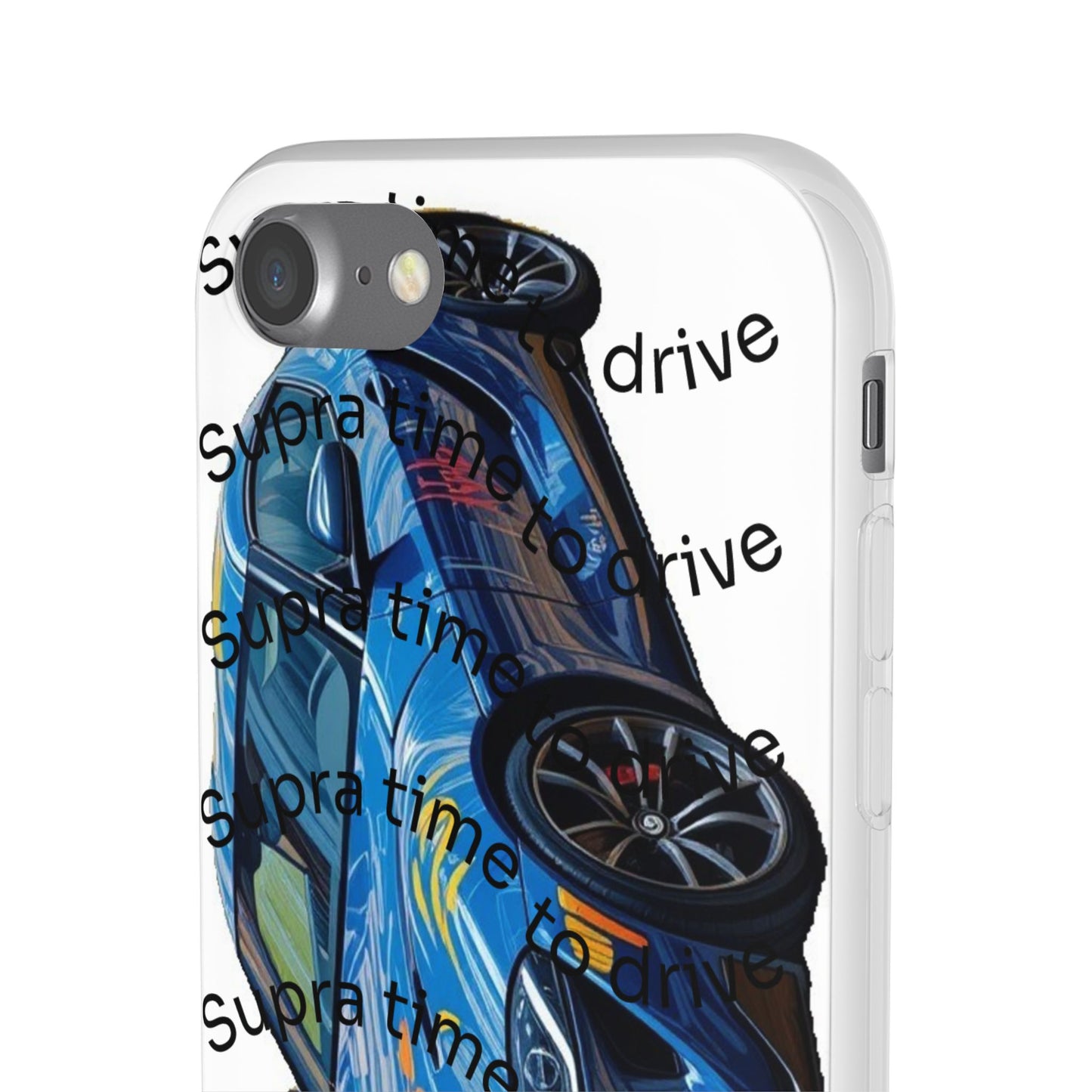 Cool Car Design Flexi Cases - Supra Time to Drive, Phone Cover, Automotive Gift, Trendy Accessory, Car Lover Merchandise