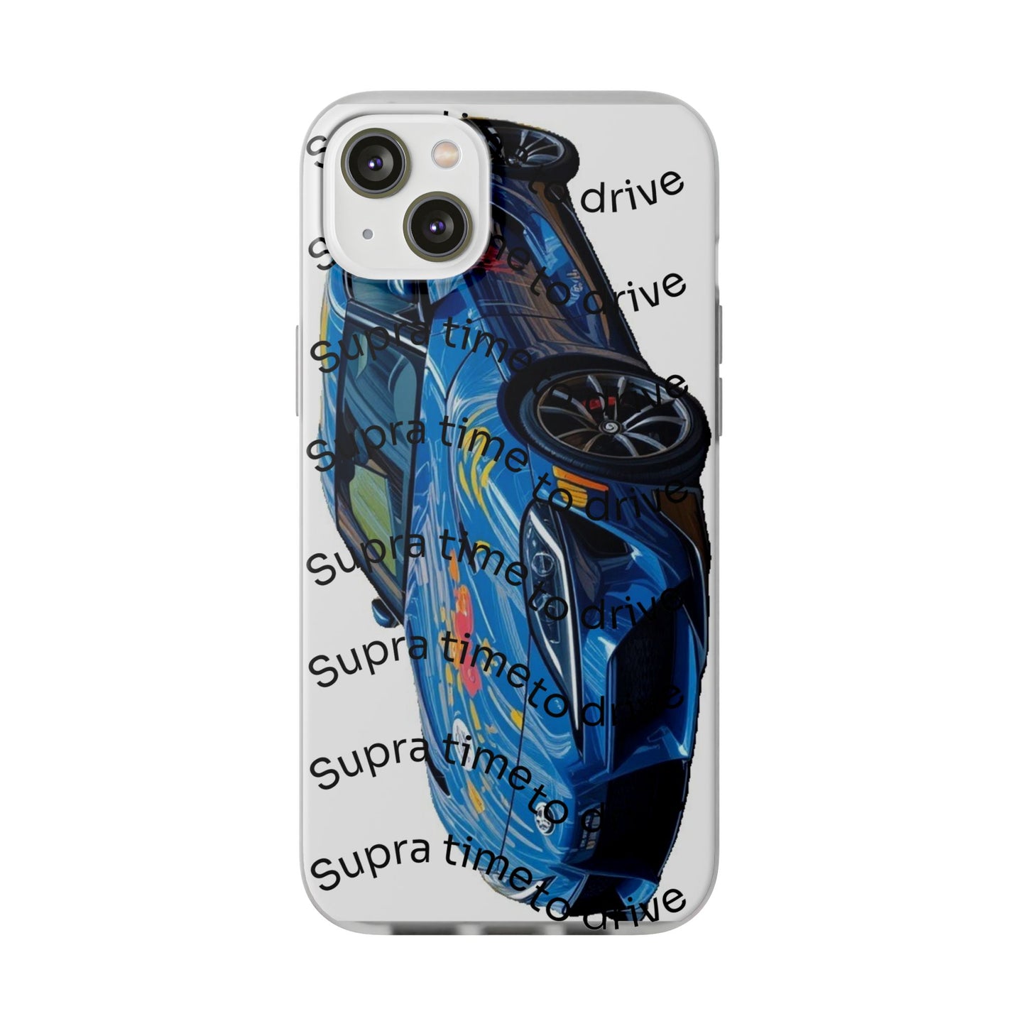 Cool Car Design Flexi Cases - Supra Time to Drive, Phone Cover, Automotive Gift, Trendy Accessory, Car Lover Merchandise