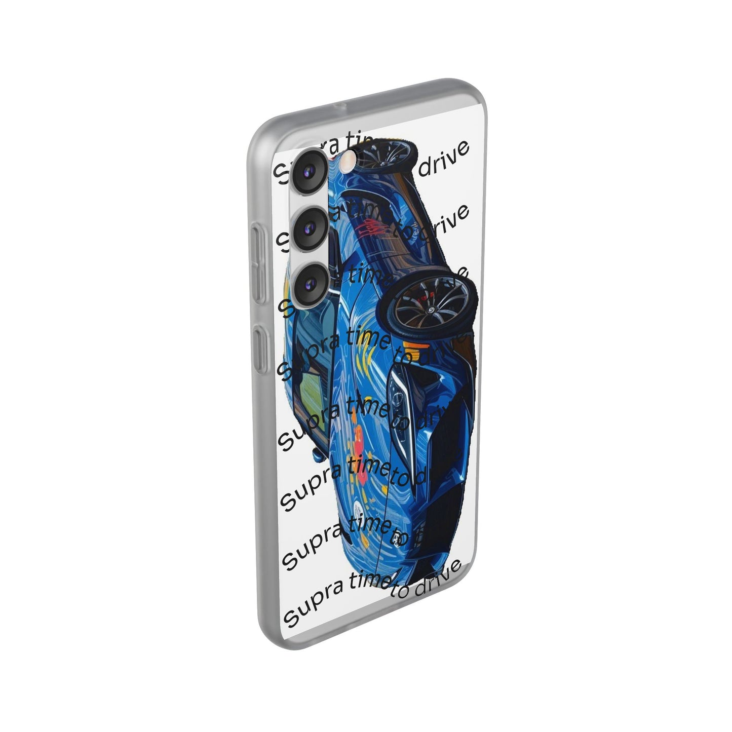 Cool Car Design Flexi Cases - Supra Time to Drive, Phone Cover, Automotive Gift, Trendy Accessory, Car Lover Merchandise